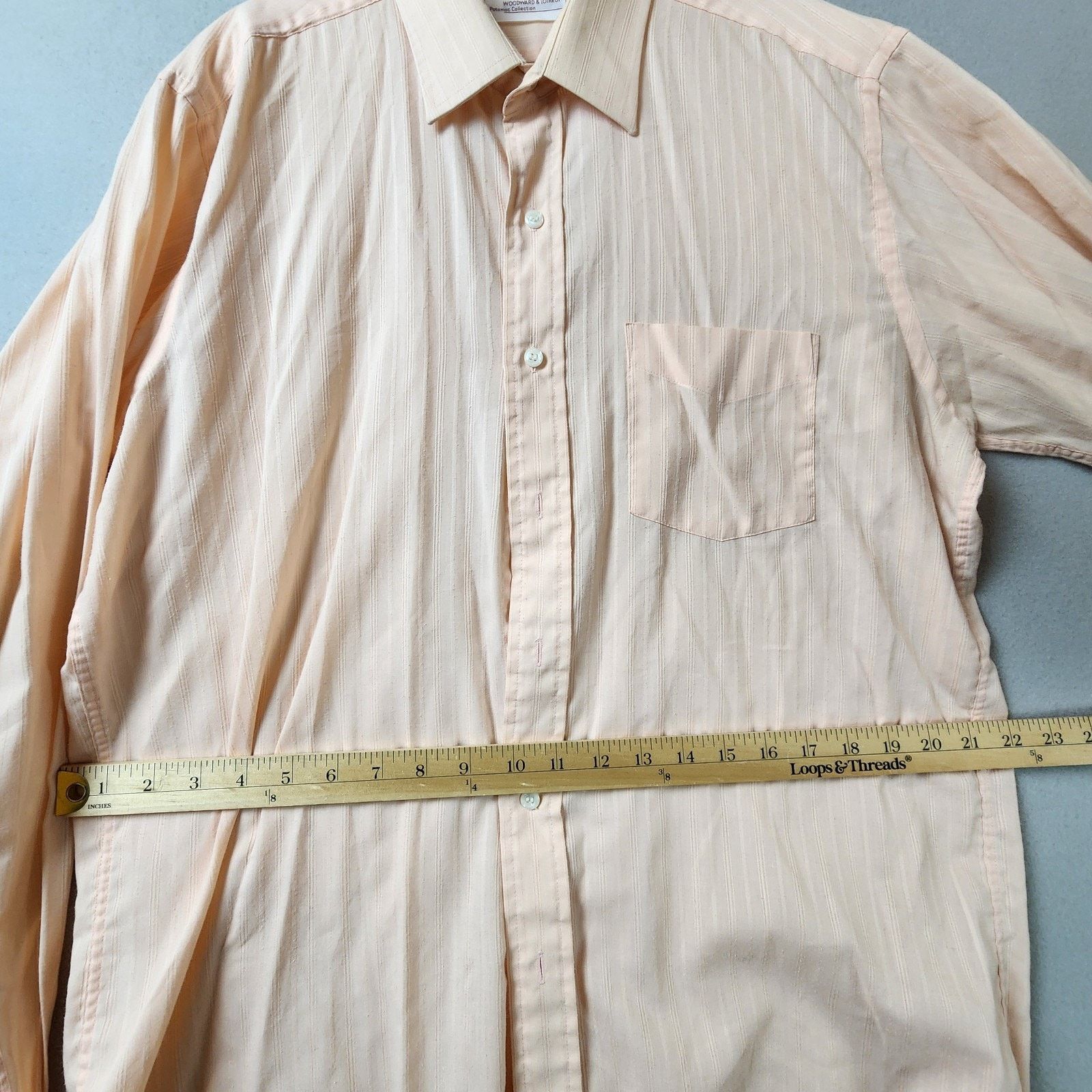 Woodward Woodward & Lothrop Full Cut Men's Dress Shirt 16-1/2 34/35 Size US S / EU 44-46 / 1 - 6 Thumbnail