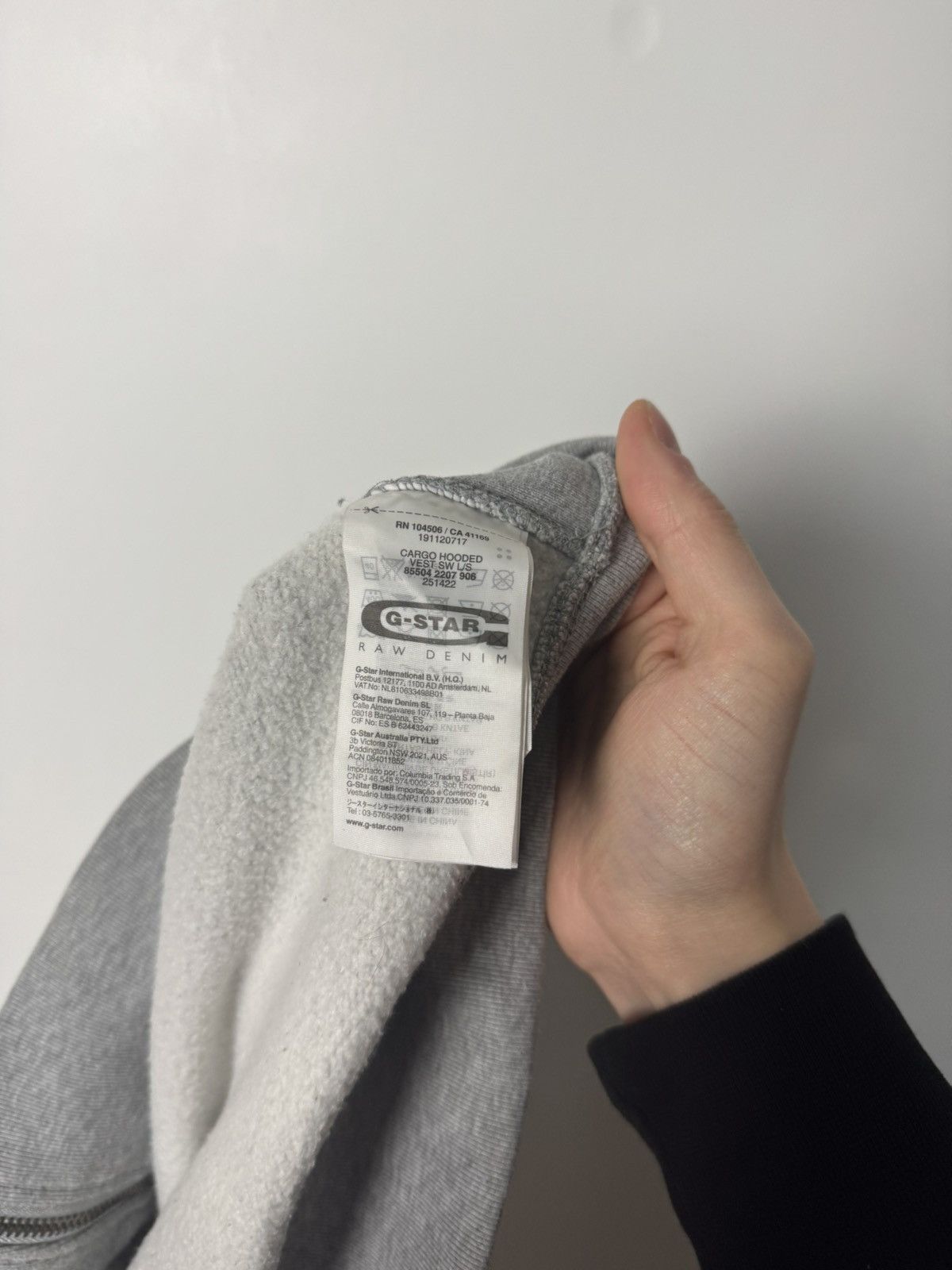G-Star RAW Archive Zip Hoodie Grey Logo Print Y2K Streetwear