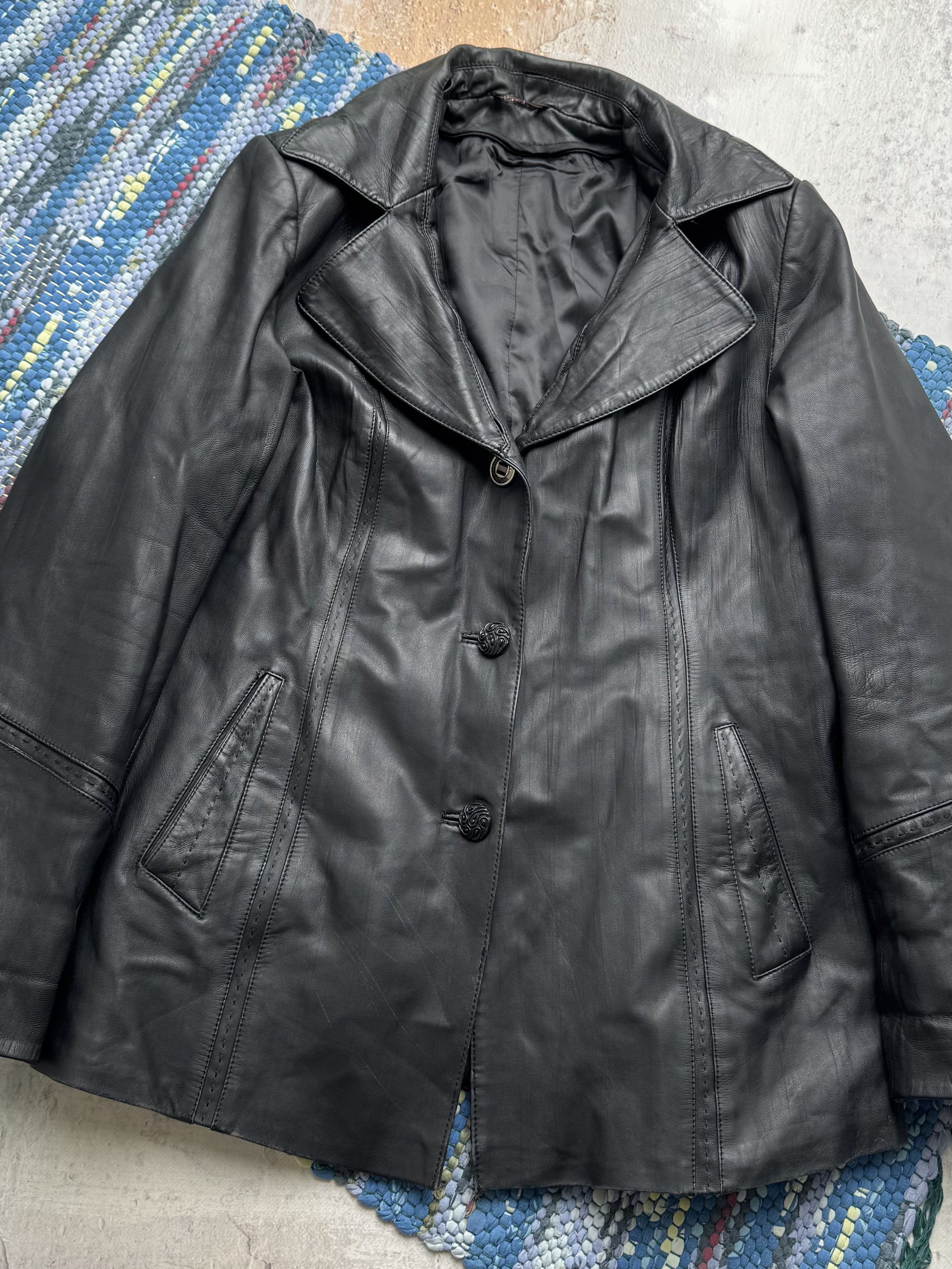 Vintage Vintage Genuine Leather Jacket Button Front Casual Coat Size L / US 10 / IT 46 - 2 Thumbnail