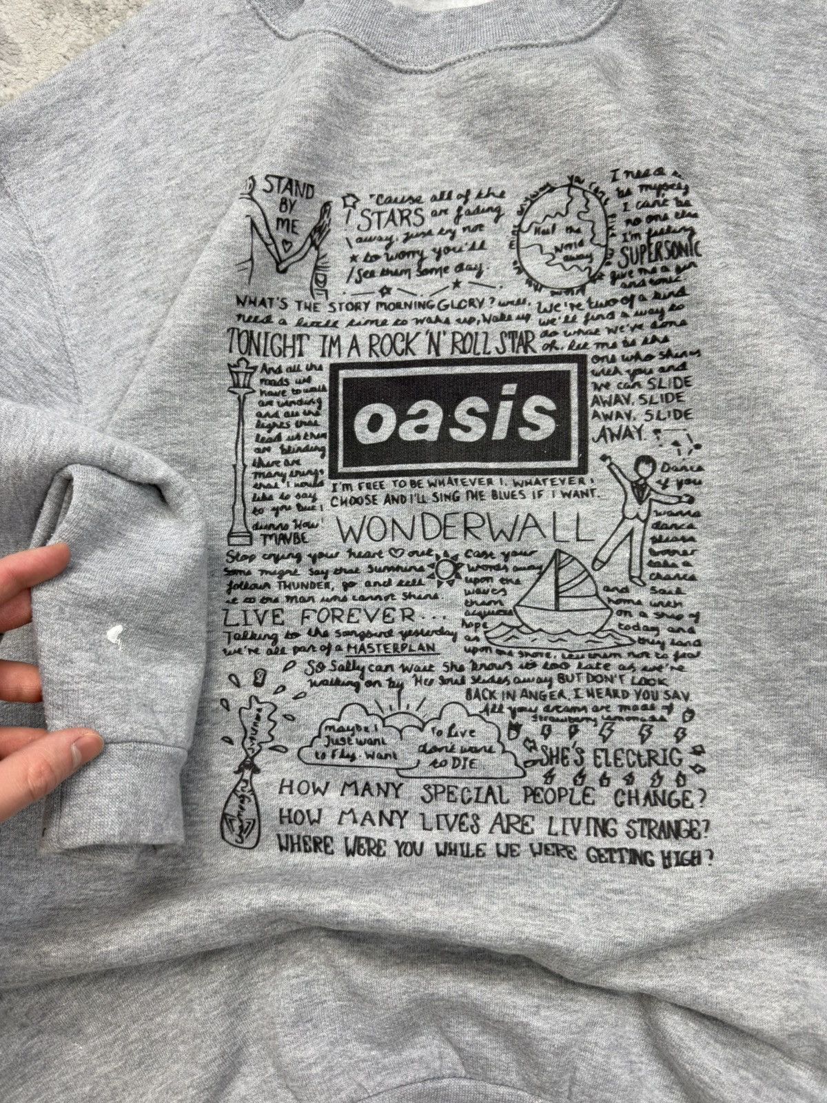Other Oasis Big Logo Vintage Rap Hip Hop Sweatshirt Gray Size US M / EU 48-50 / 2 - 2 Thumbnail