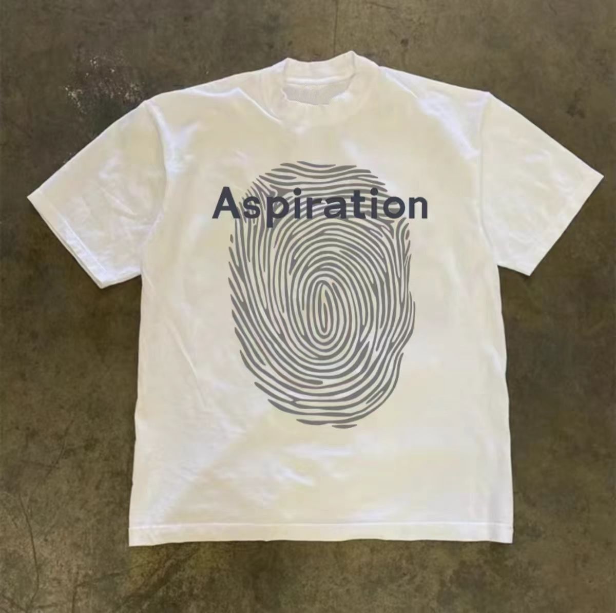 Vintage White retro fingerprint print cotton t-shirt Size US M / EU 48-50 / 2 - 1 Thumbnail