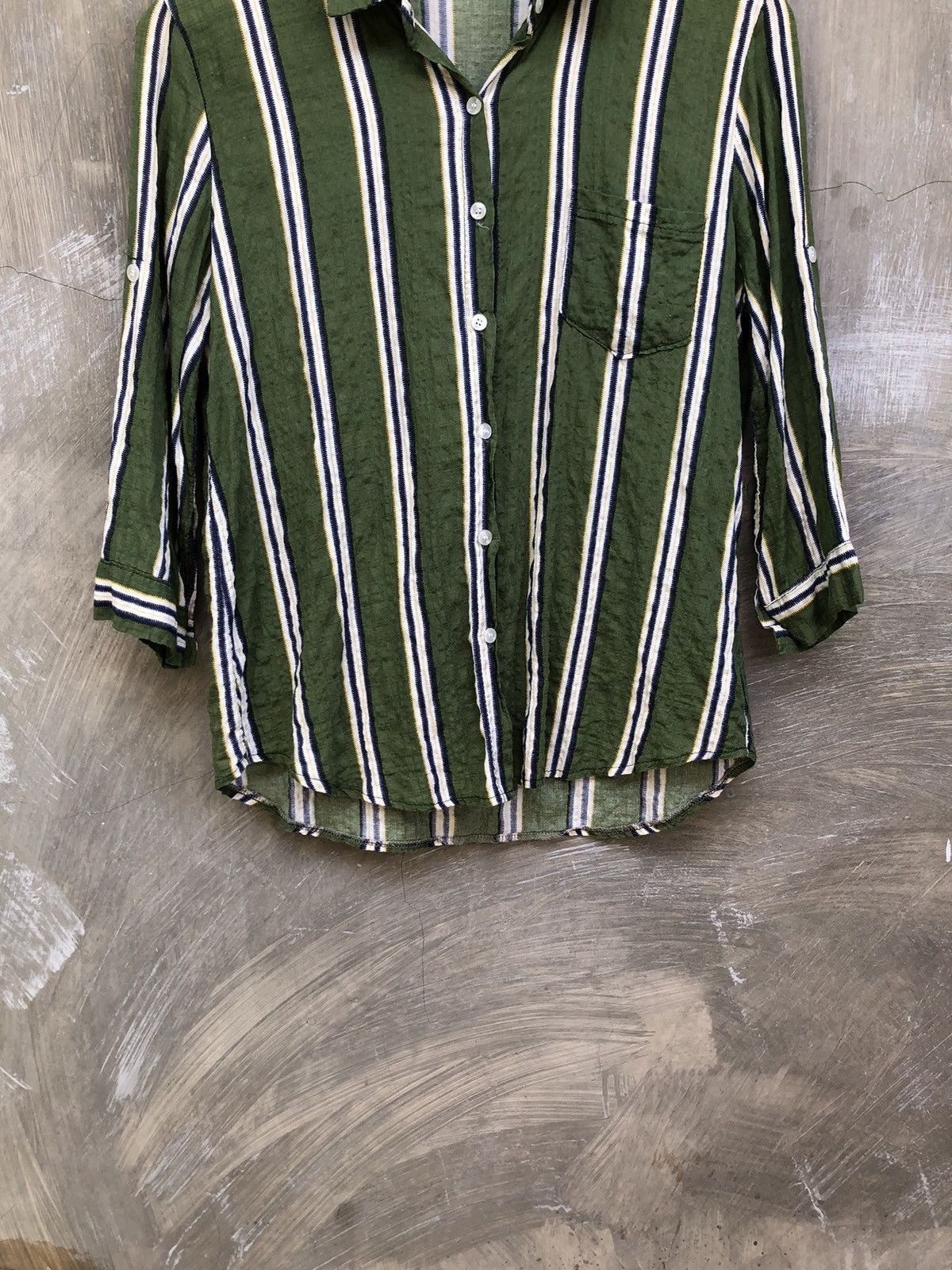 Japanese Brand Atmark Stripe Button Up Shirt Size M / US 6-8 / IT 42-44 - 3 Thumbnail