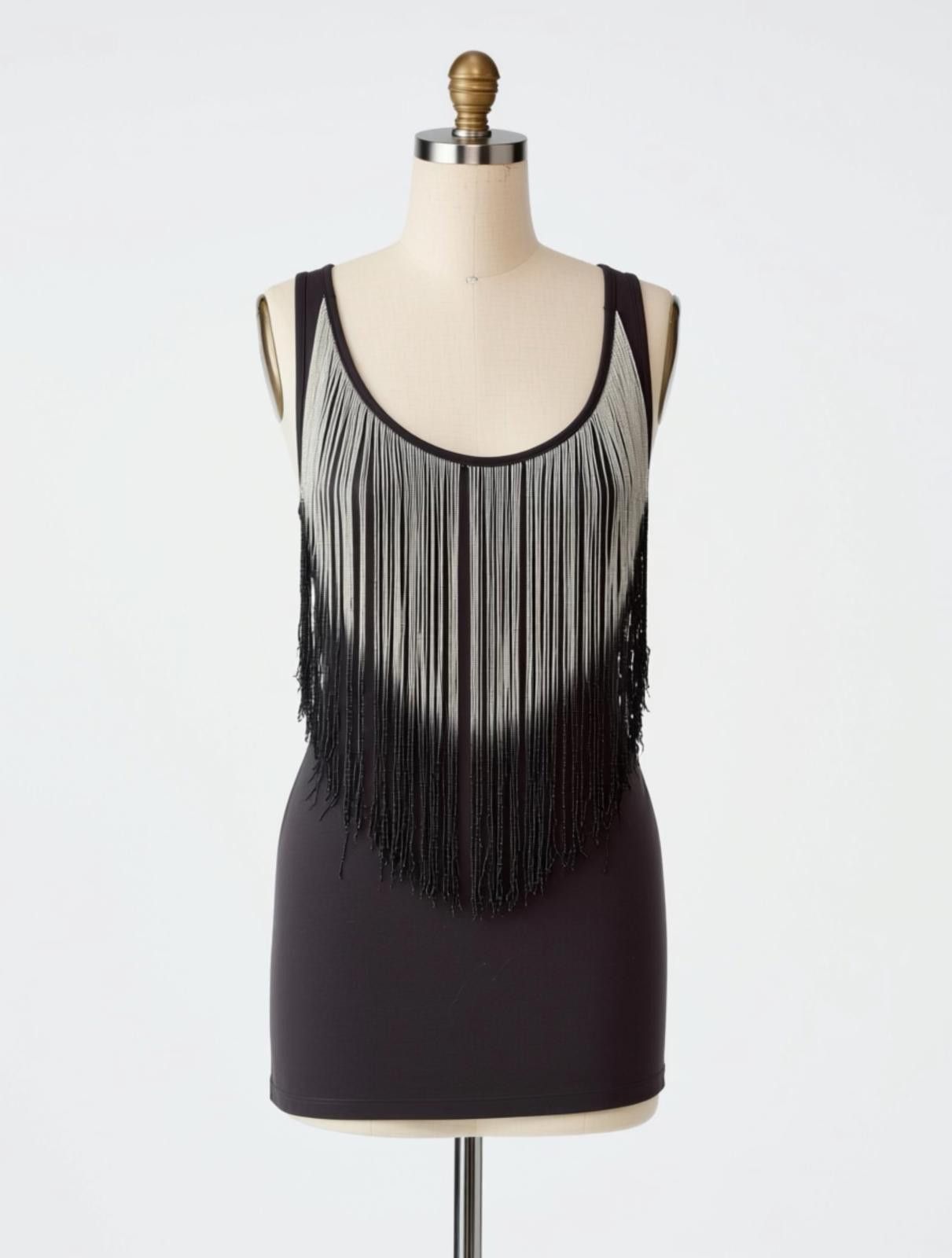 Other Atmosphere Black Fringe Tank Top Size 18 UK / 44 EU Size L / US 10 / IT 46 - 1 Thumbnail