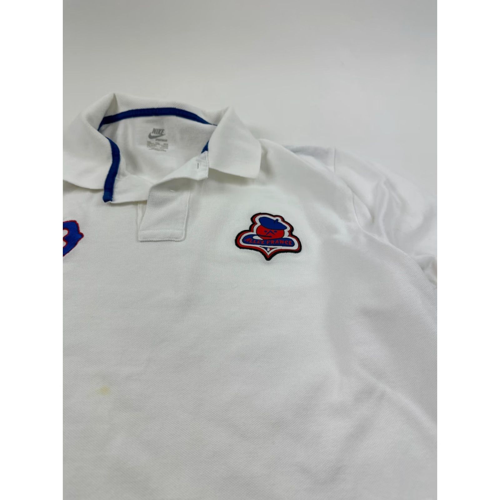 Nike VINTAGE Nike Men's Polo Shirt 2XL White Allez France Horse Race Golf Casual Short Sleeve Size US XXL / EU 58 / 5 - 5 Thumbnail