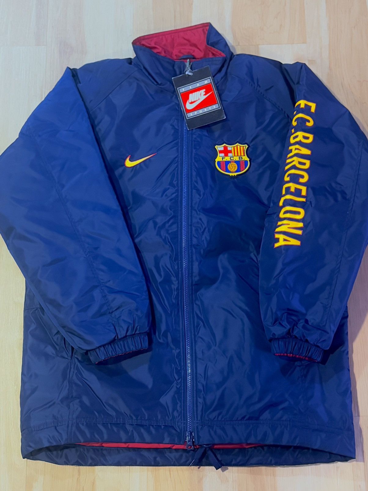Vintage Nike Barcelona Training Football Soccer Jacket sz S