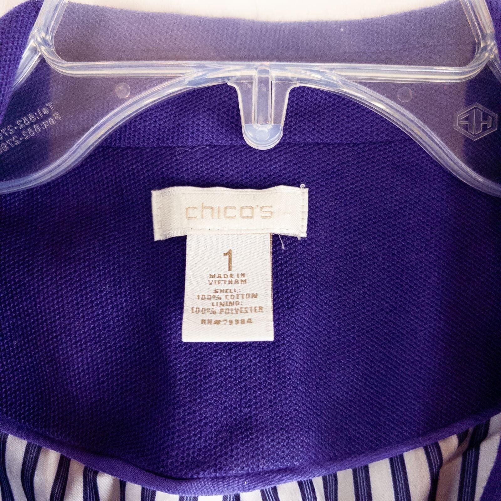 Chicos Chicos Dark Purple Solid Blazer Womens 1 Xsmall Size XS / US 0-2 / IT 36-38 - 11 Thumbnail
