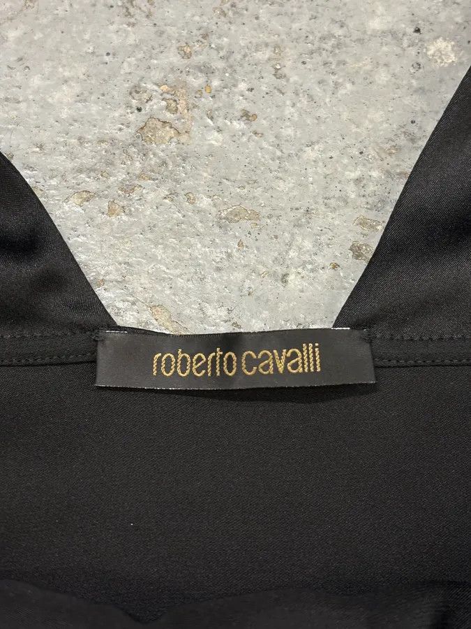 Roberto Cavalli 2000s Robero Cavalli Black Silk Dress Size M / US 6-8 / IT 42-44 - 9 Thumbnail