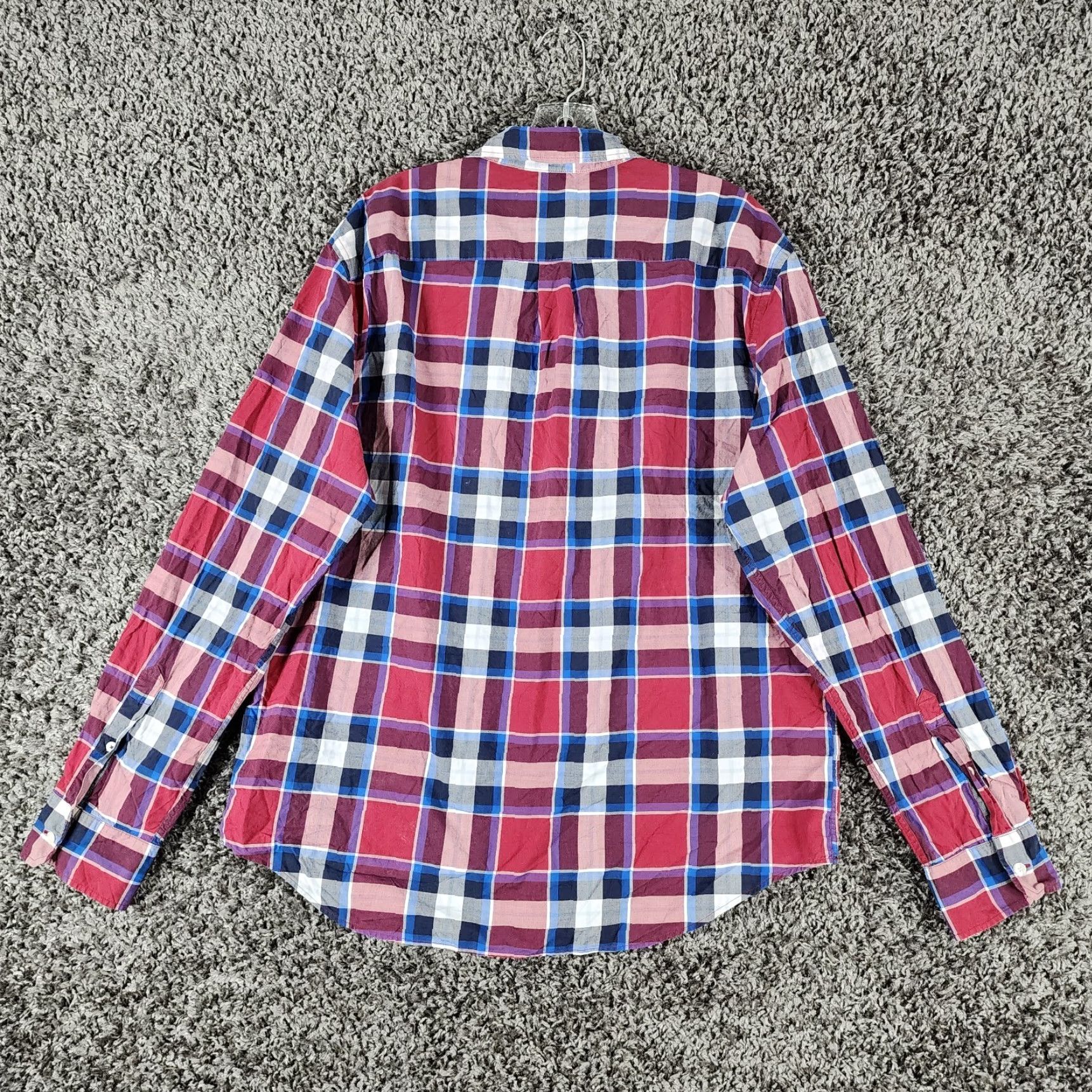 American Eagle Outfitters American Eagle Outfitters Shirt Mens XL Red Blue Plaid Long Sleeve Button-Up Size US XL / EU 56 / 4 - 5 Thumbnail