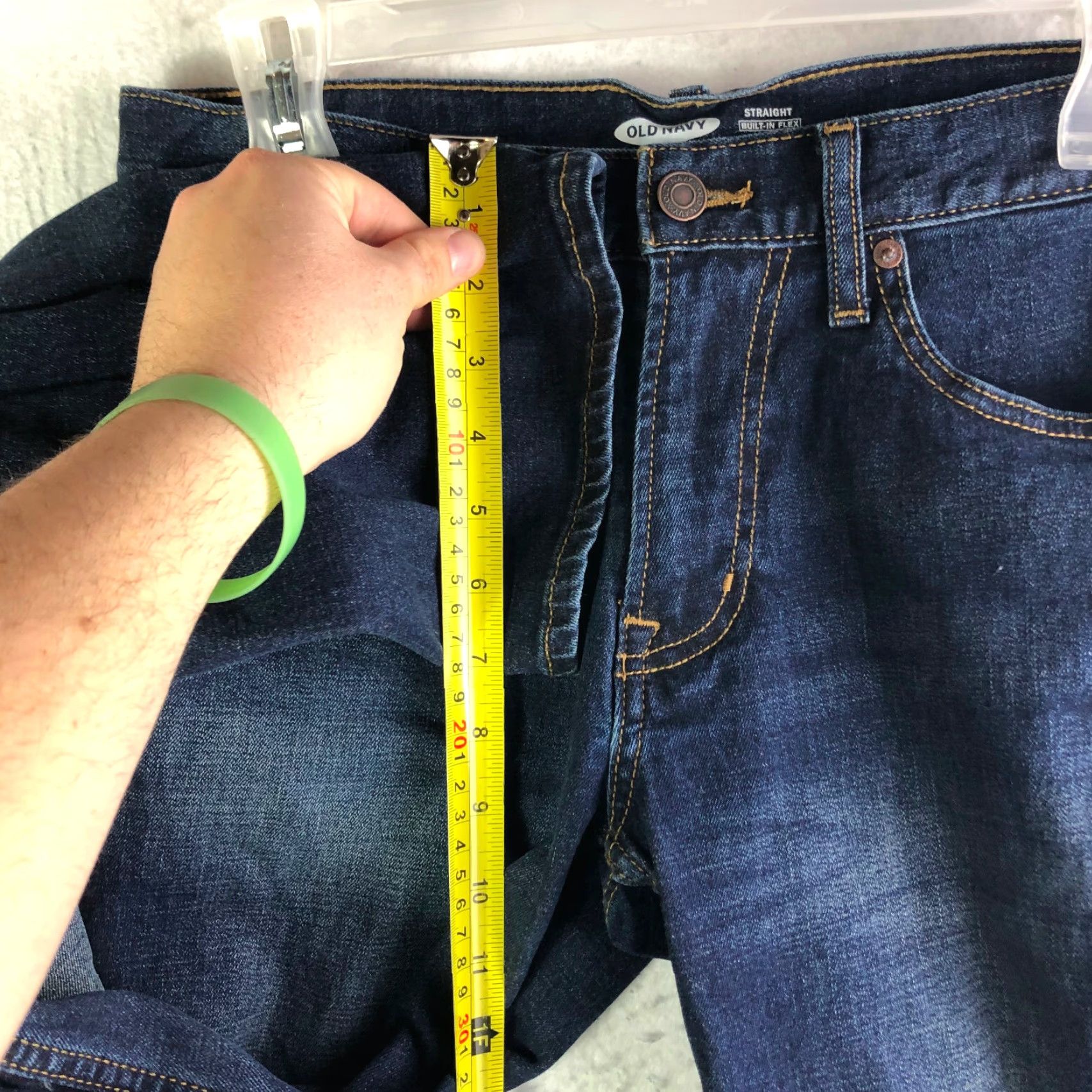 Old Navy Old Navy Jeans Mens 28x30 Dark Wash Blue Denim Straight Leg Mid Rise Denim Jeans Regular Fit Cotton Logo Vintage No Size US 28 / EU 44 - 4 Thumbnail