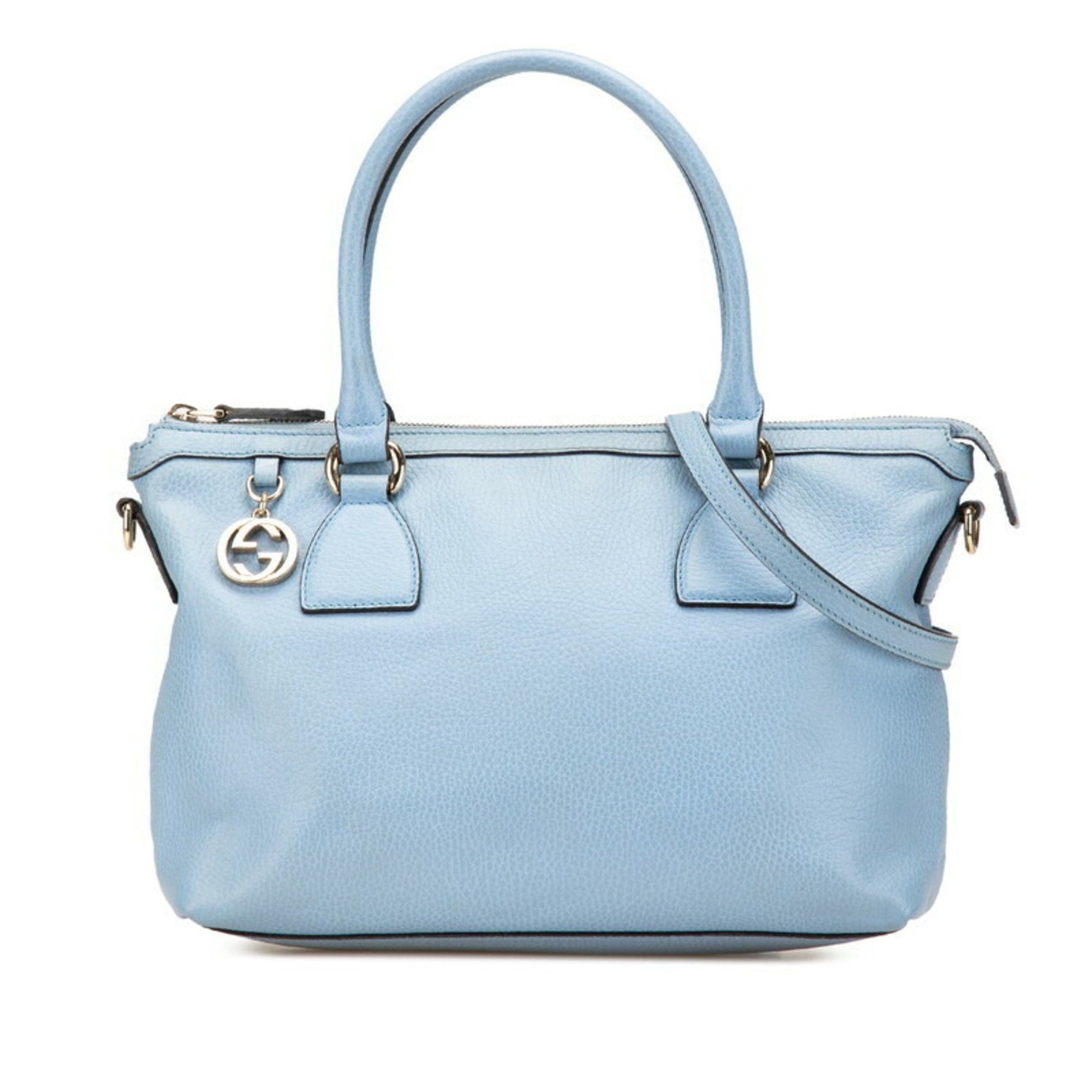 Gucci Interlocking G Handbag Shoulder Bag 449659 Light Blue