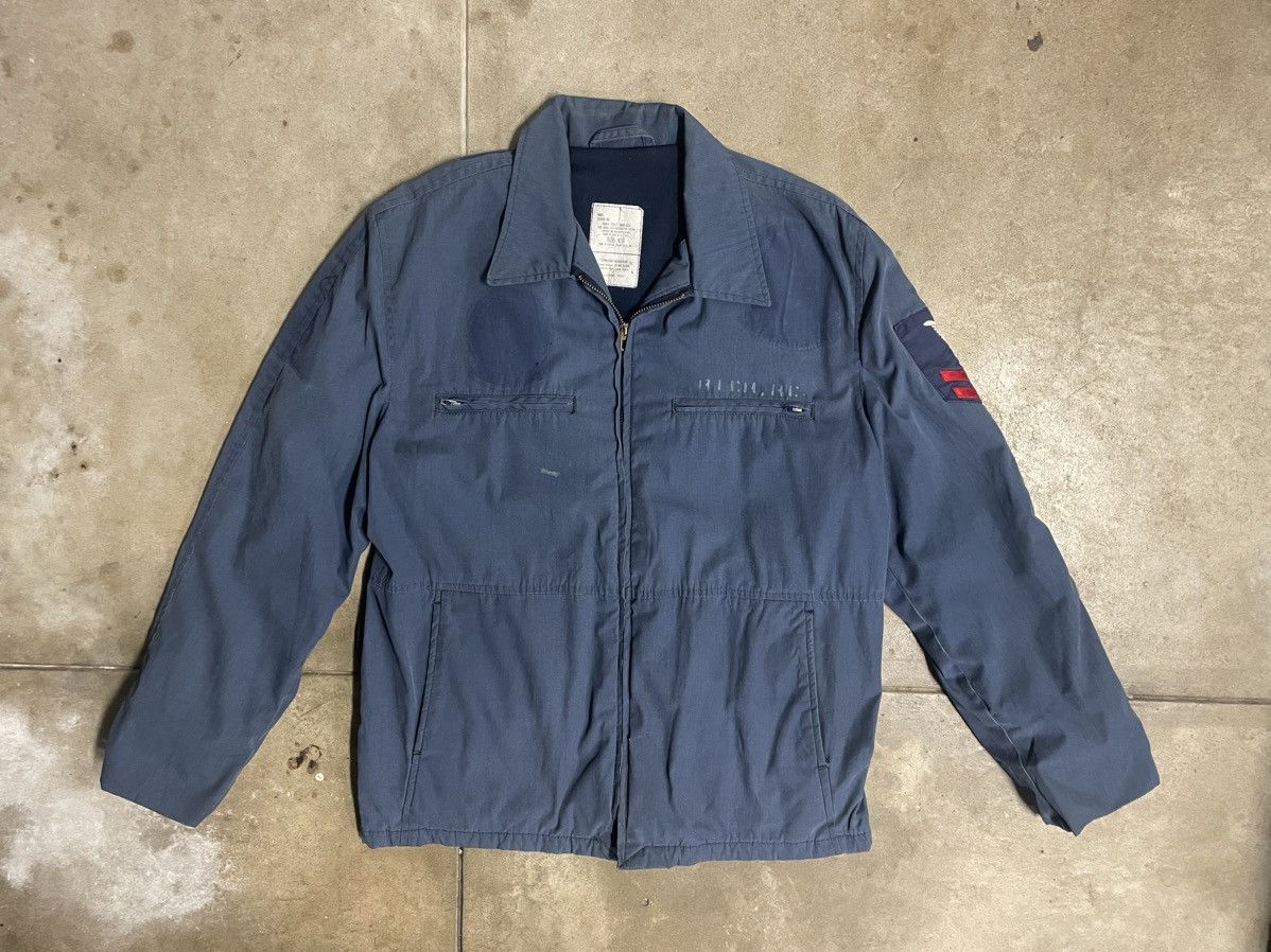 Vintage 1970s Lined Navy Utility Work Jacket Size US S / EU 44-46 / 1 - 1 Thumbnail