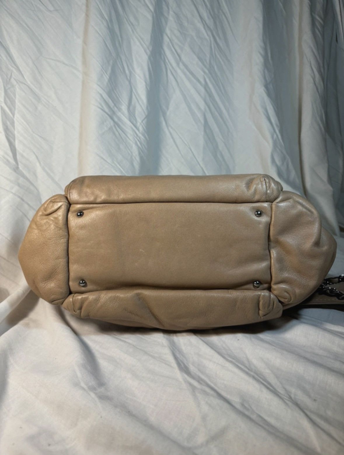 Chanel CHANEL Lax Accordion Lamb skin Light Beige Leather bag Size ONE SIZE - 6 Thumbnail