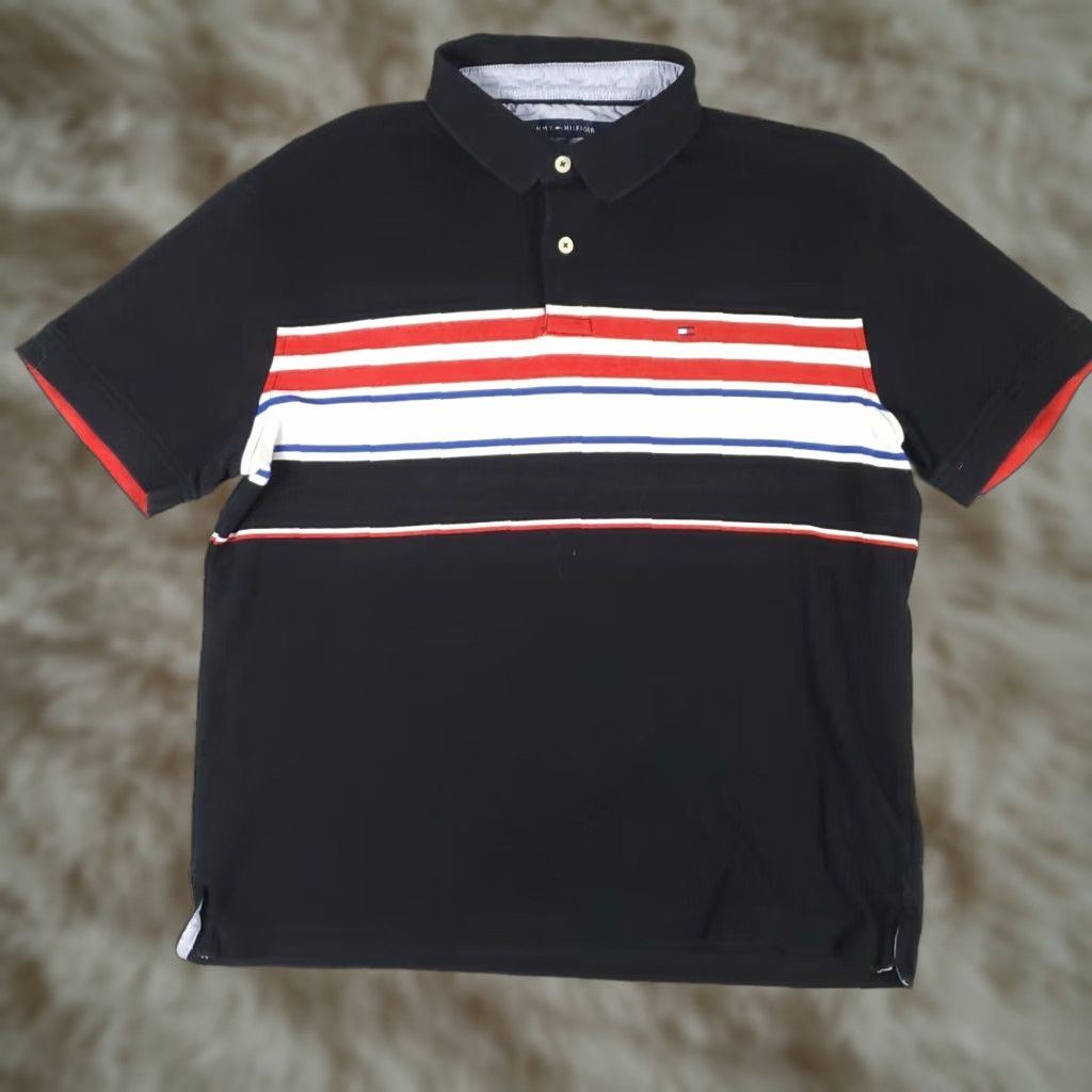 Tommy Hilfiger Tommy Hilfiger Polo Shirt Mens Medium Black Short Sleeve Casual Activewear Size US M / EU 48-50 / 2 - 1 Thumbnail