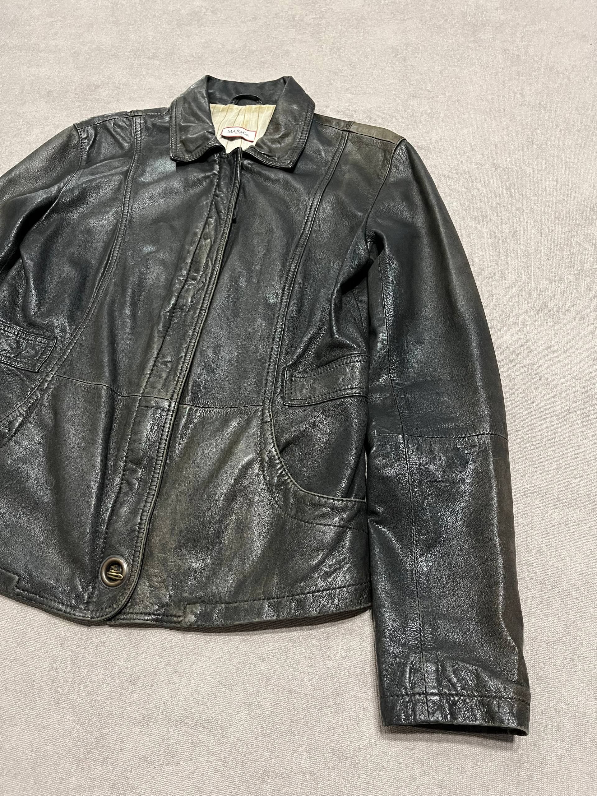 MAX&Co. Womens Max&Co. Real Leather Jacket Zip Vintage Size 42IT Size M / US 6-8 / IT 42-44 - 3 Thumbnail