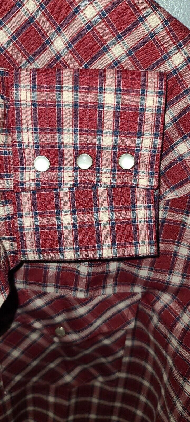 Designer Plains Western Wear Pearl Snap Large Burgundy Men's Size US L / EU 52-54 / 3 - 5 Thumbnail