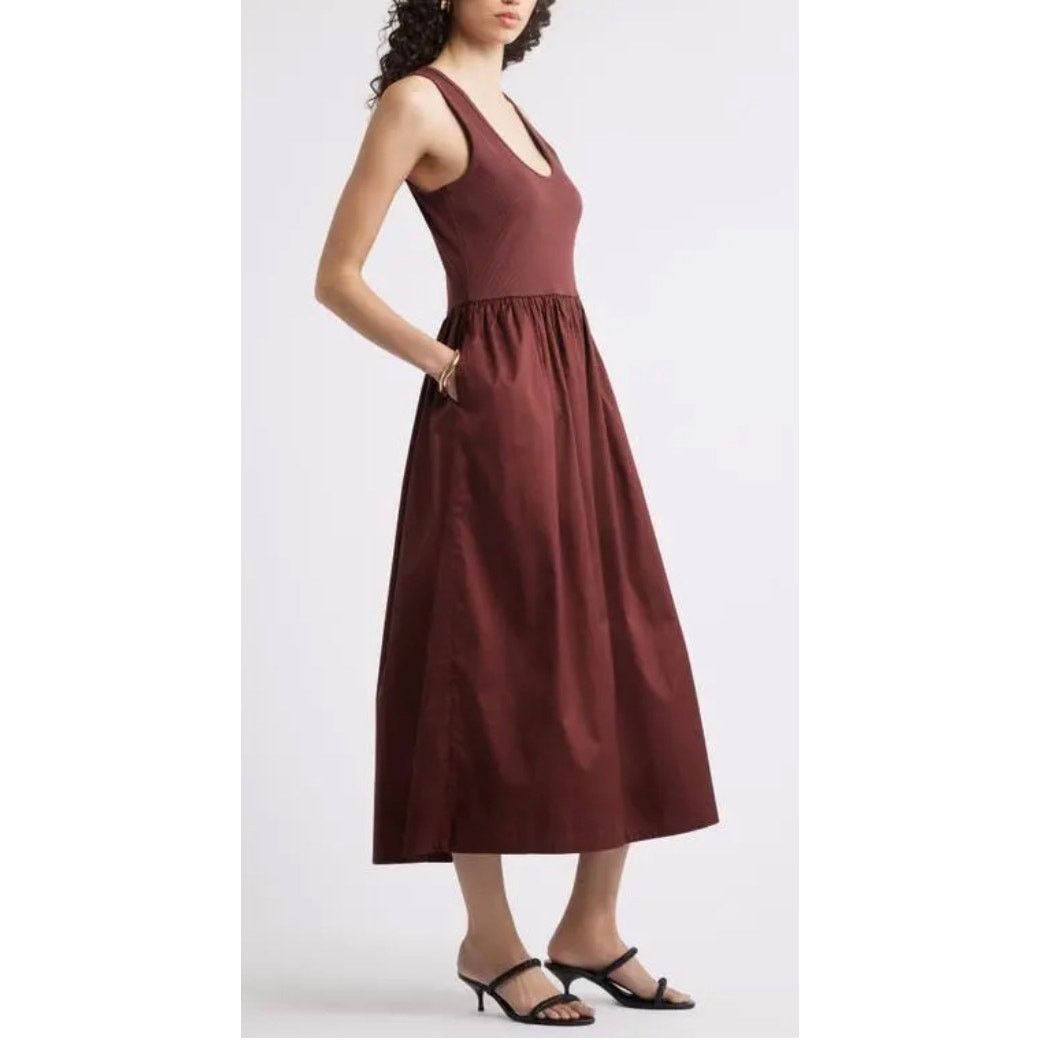 Nordstrom Nordstrom Mixed Media Cotton Tank Poplin Maxi Dress ,2X Size XXL / US 16-18 / IT 52-54 - 1 Thumbnail