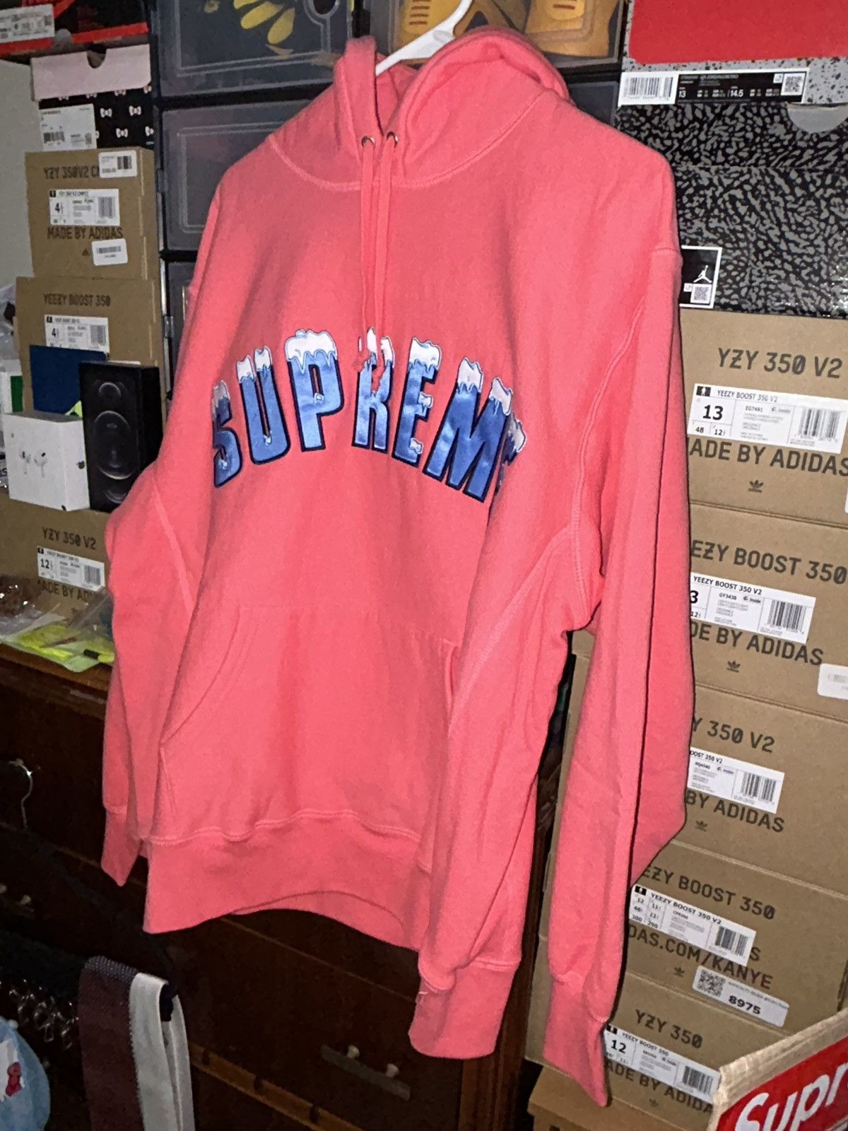Supreme Supreme Icy Arc Hooded Sweatshirt Bright Coral Medium NEW Size US M / EU 48-50 / 2 - 2 Thumbnail