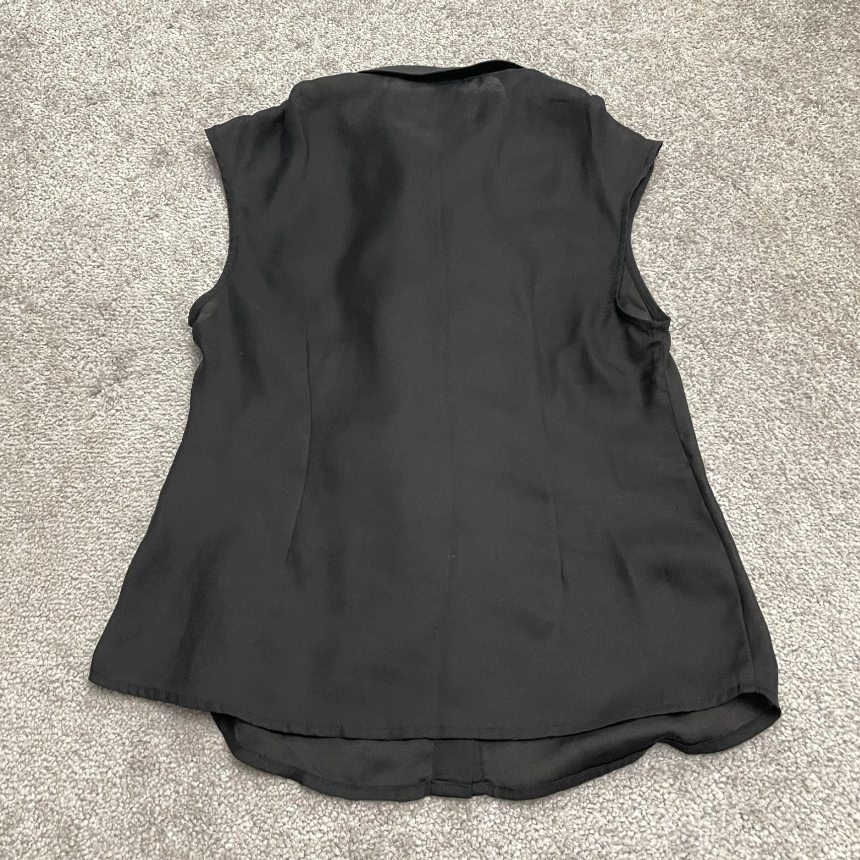 AQUA Aqua Blouse Womens XS Black Sleeveless Button Down Ruffles Top Size XS / US 0-2 / IT 36-38 - 2 Thumbnail