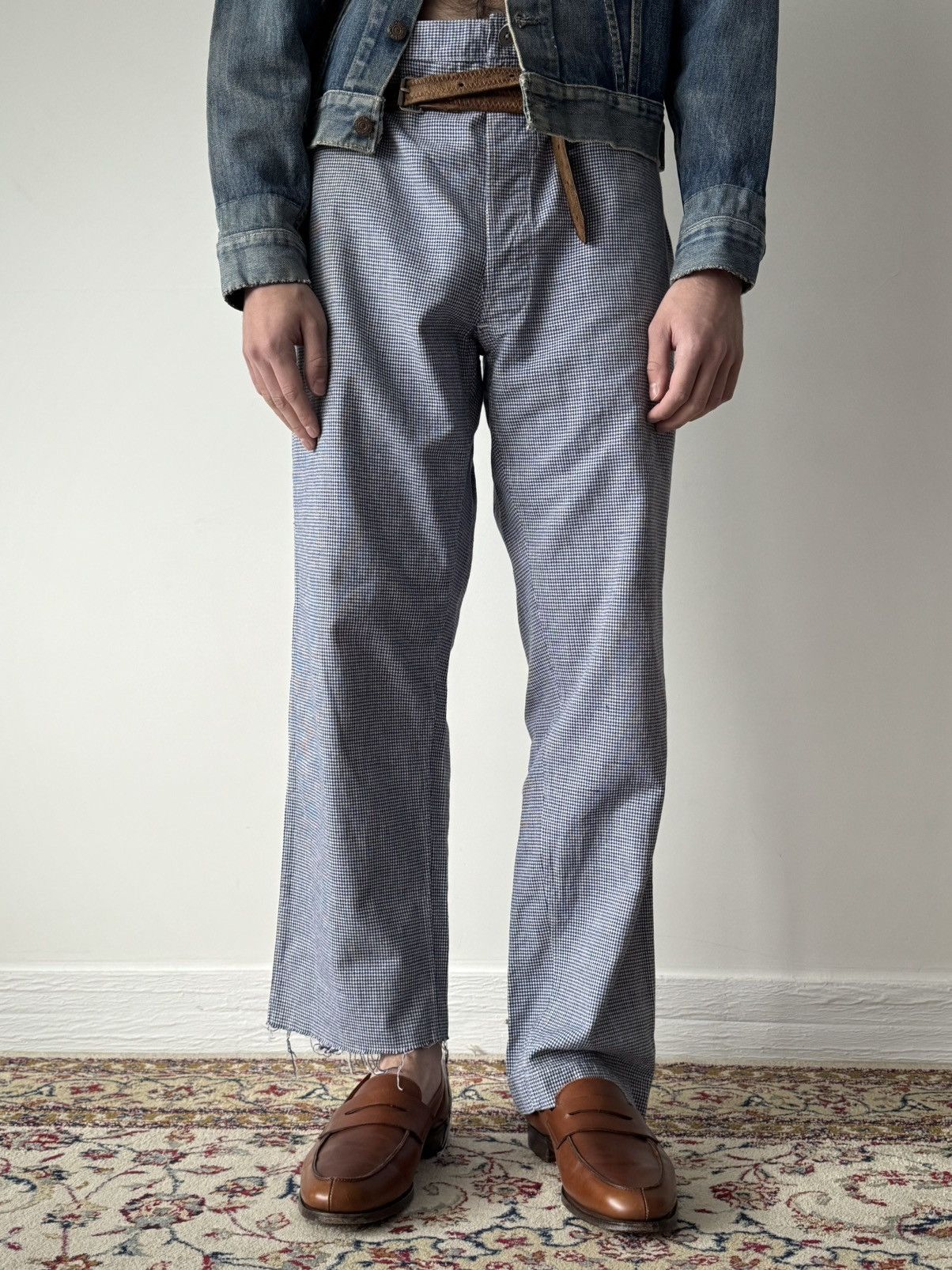 1950s Vintage French Workwear 'Chef' Striped Trousers