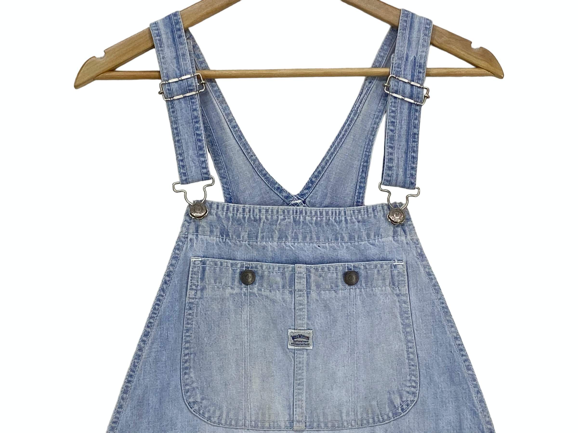 Big John × Vintage Big John Carpenter Bib Overalls Light Wash Jeans Size US 35 - 6 Thumbnail