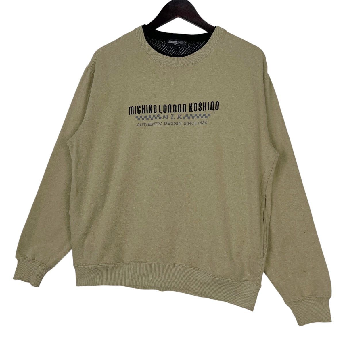 Michiko Koshino London × Vintage Vintage Michiko London Jeans Crewneck Sweatshirt Beige Size US M / EU 48-50 / 2 - 2 Thumbnail
