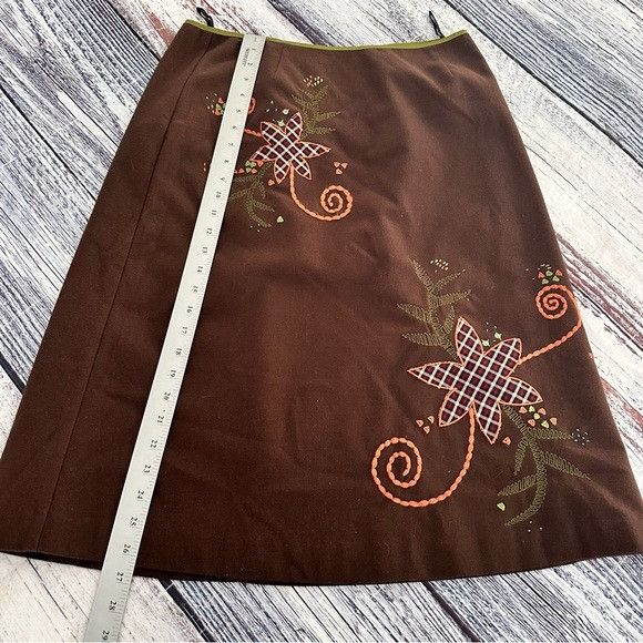 Vintage Vintage Y2K Field Gear Embroidered Boho Midi Skirt Size 32" / US 10 / IT 46 - 7 Thumbnail