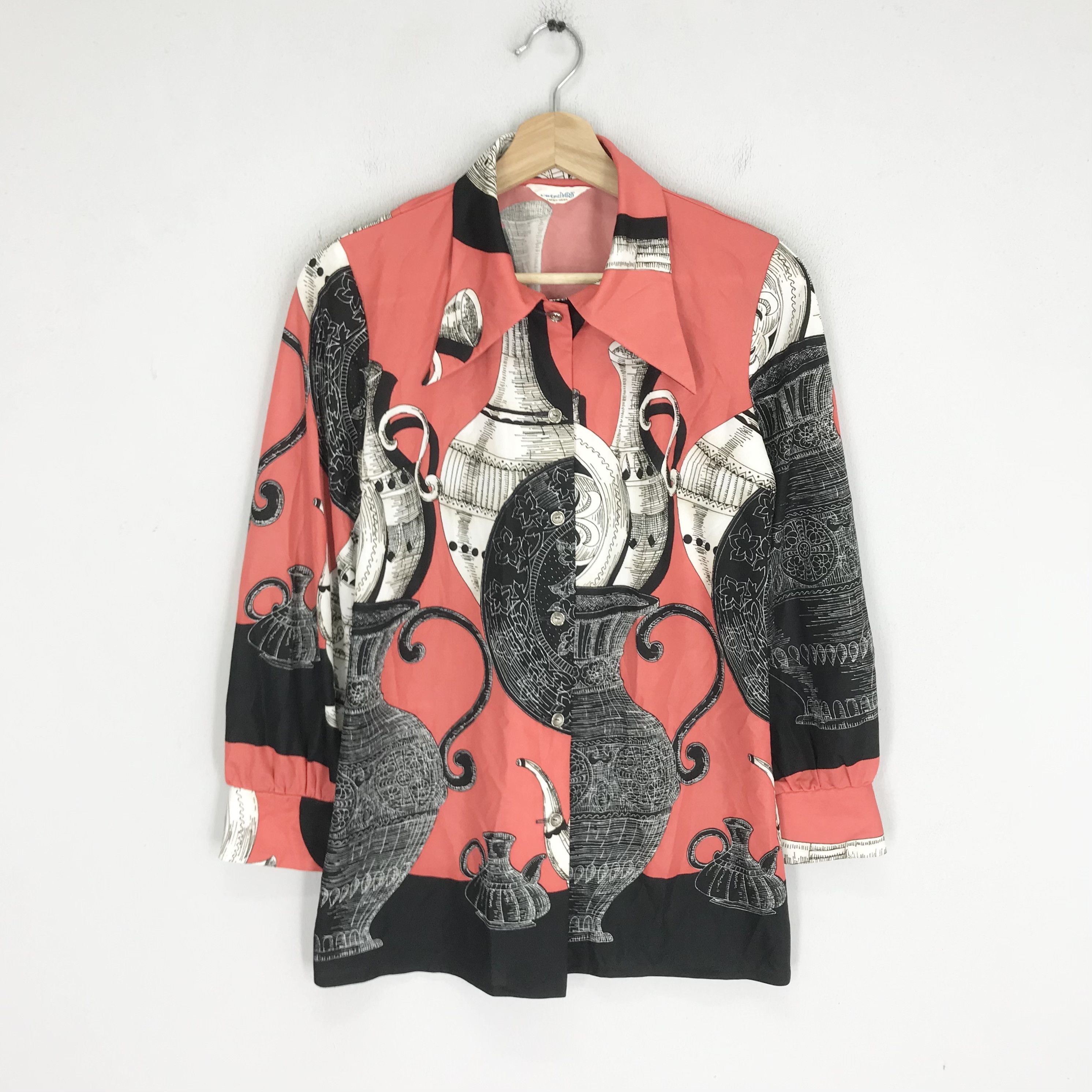 Arts & Science Vintage 90s Retro Pop Art Pattern Ceramic Button Down Shirt Size S / US 4 / IT 40 - 1 Thumbnail