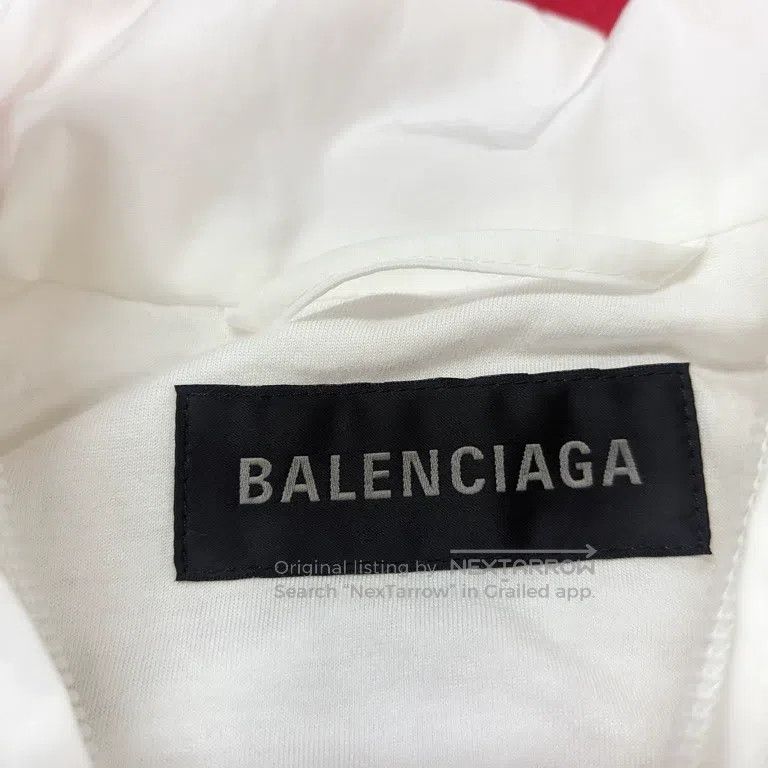 Balenciaga Balenciaga White Letter Printed Zipper Stand Collar Jacket Size US S / EU 44-46 / 1 - 5 Thumbnail
