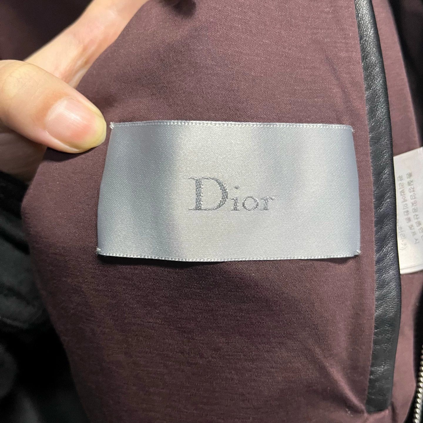 Dior Dior Black Solid Stand Collar Long Sleeve Leather Jacket Size US S / EU 44-46 / 1 - 3 Thumbnail