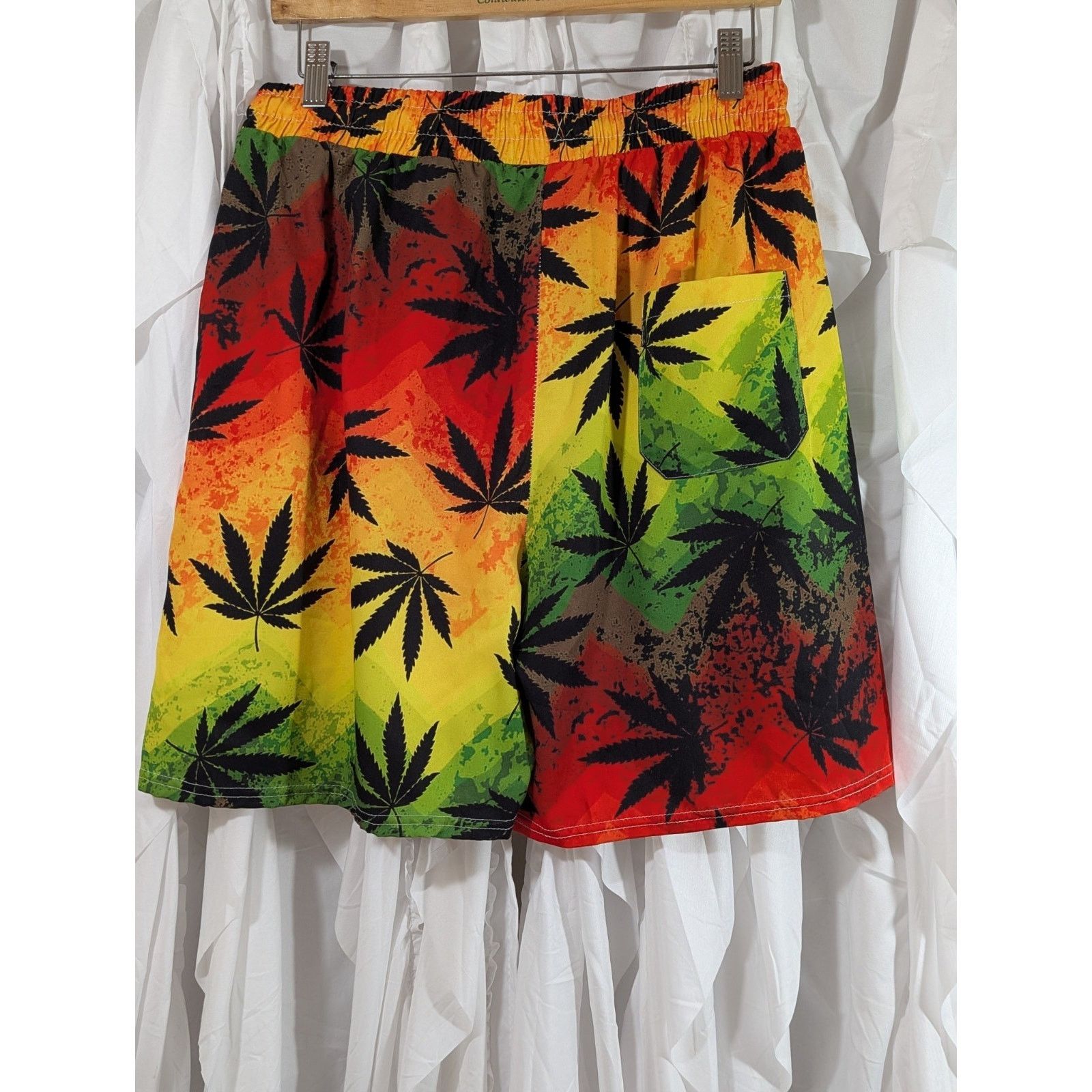 Other Vibrant Rasta Ombre Weed Leaf Shorts - Men's Small Size US 30 / EU 46 - 2 Thumbnail
