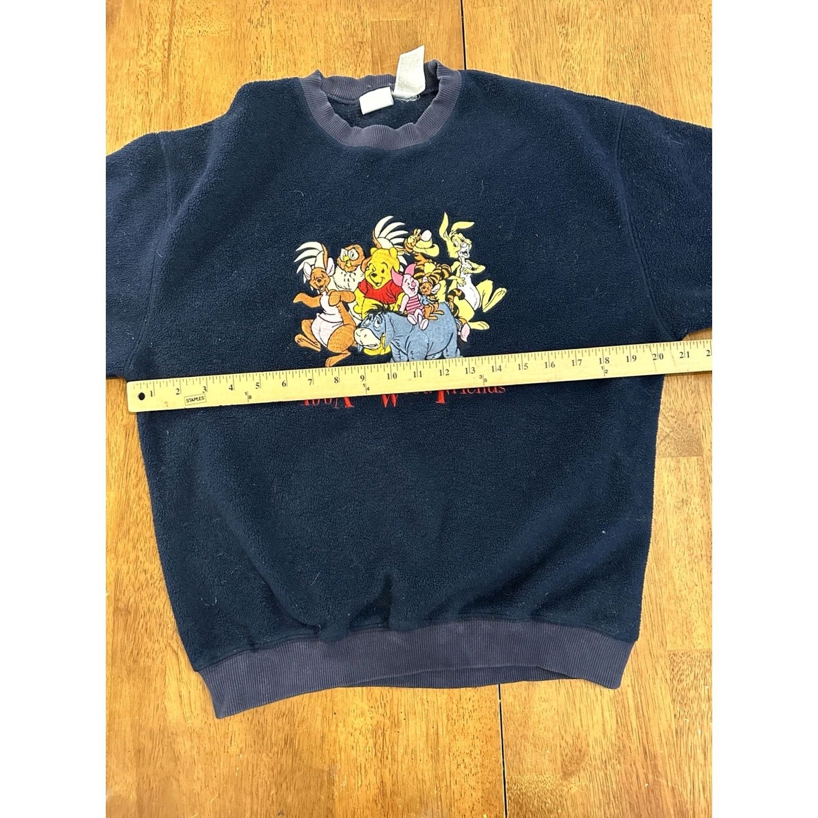 Disney VINTAGE Disney Store Sweatshirt Small 90s Blue Fleece Friends 100 Acre Wood Pooh Unisex Adults Size US S / EU 44-46 / 1 - 5 Thumbnail