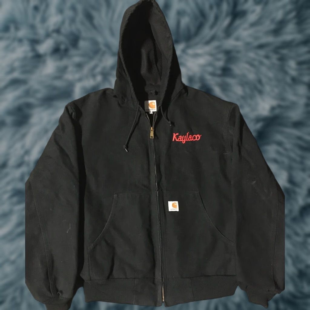 Carhartt Vtg Carhartt Hooded Jacket XL USA Black Carhartt J131 90s 80s Biker Motorcycle Trucker Grunge Vintage Men Jacket Hooded Canvas USA Made Size US XL / EU 56 / 4 - 1 Thumbnail