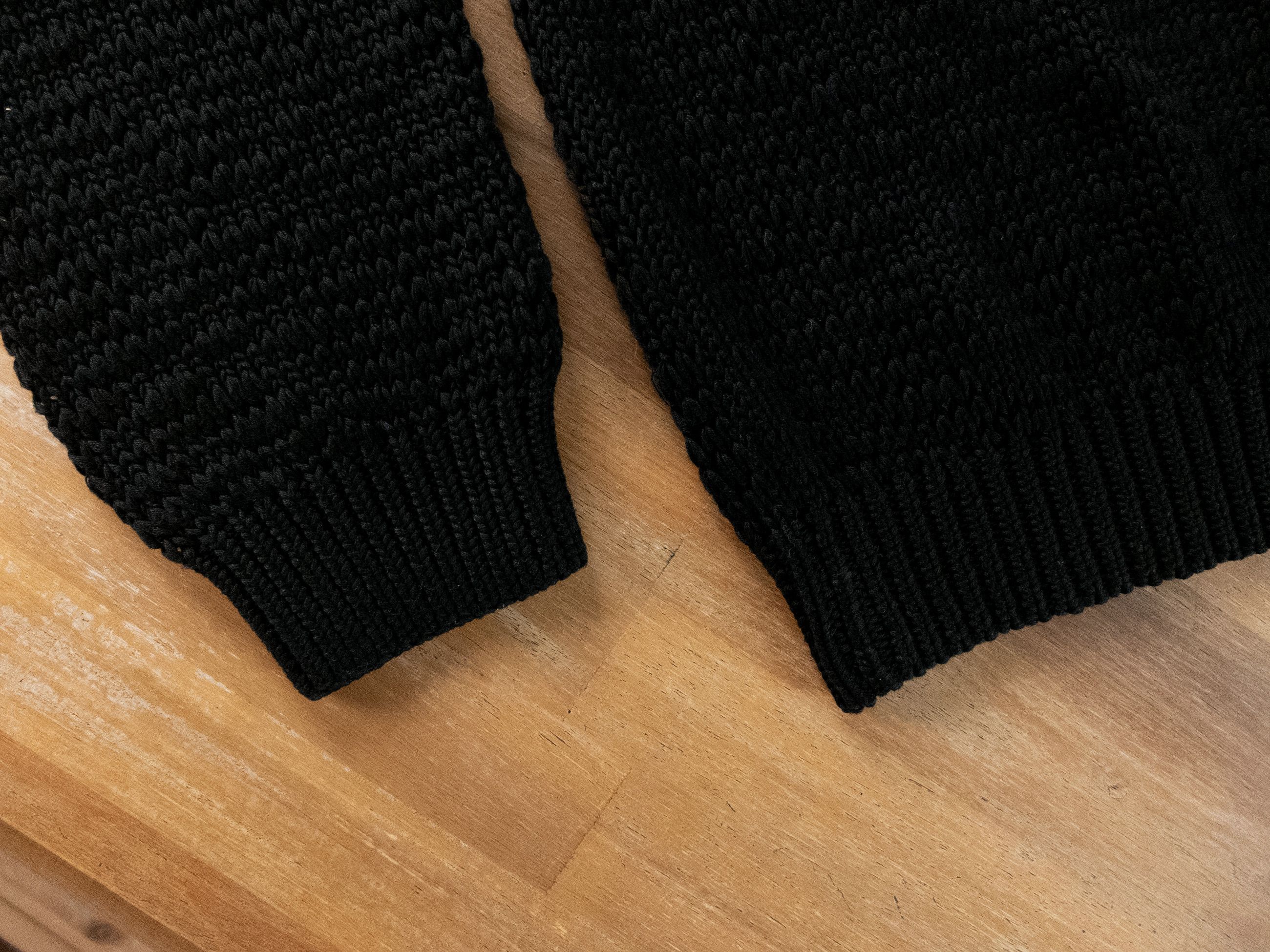 Helmut Lang HELMUT LANG Zach black loosely knit v neck cotton sweater Size US L / EU 52-54 / 3 - 9 Thumbnail