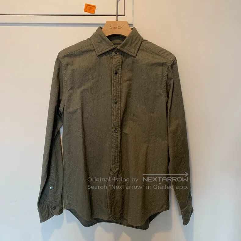 Nigel Cabourn Nigel Cabourn Green Oxford Fabric Shirt Size US M / EU 48-50 / 2 - 2 Thumbnail