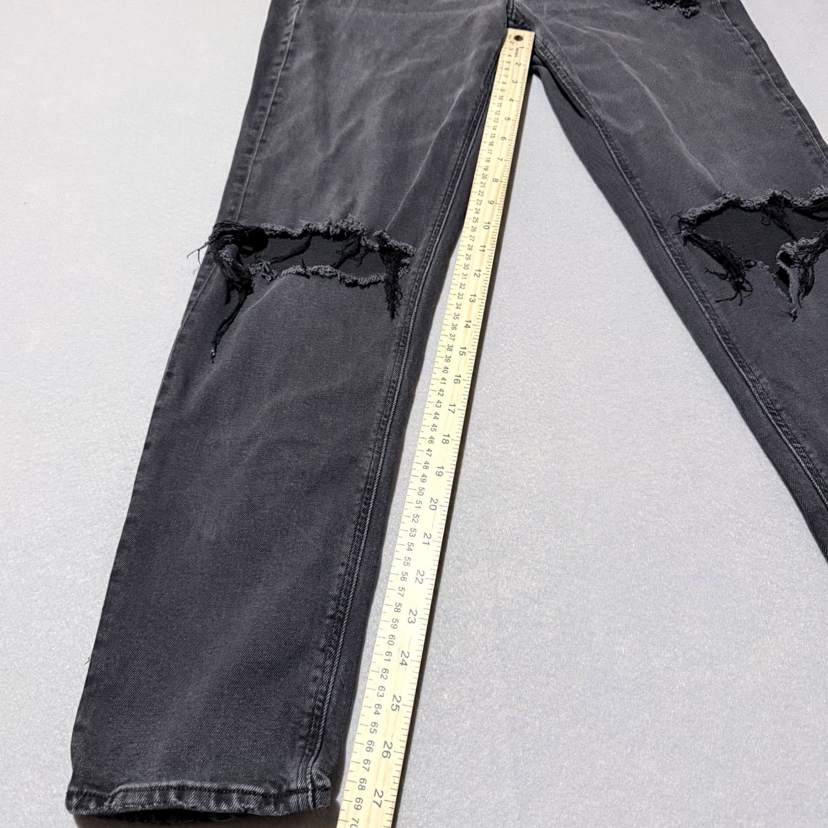 American Eagle Outfitters American Eagle Skinny Jeans Women Gray Denim Distress Stretch - 8 Long Size 30" / US 8 / IT 44 - 6 Thumbnail