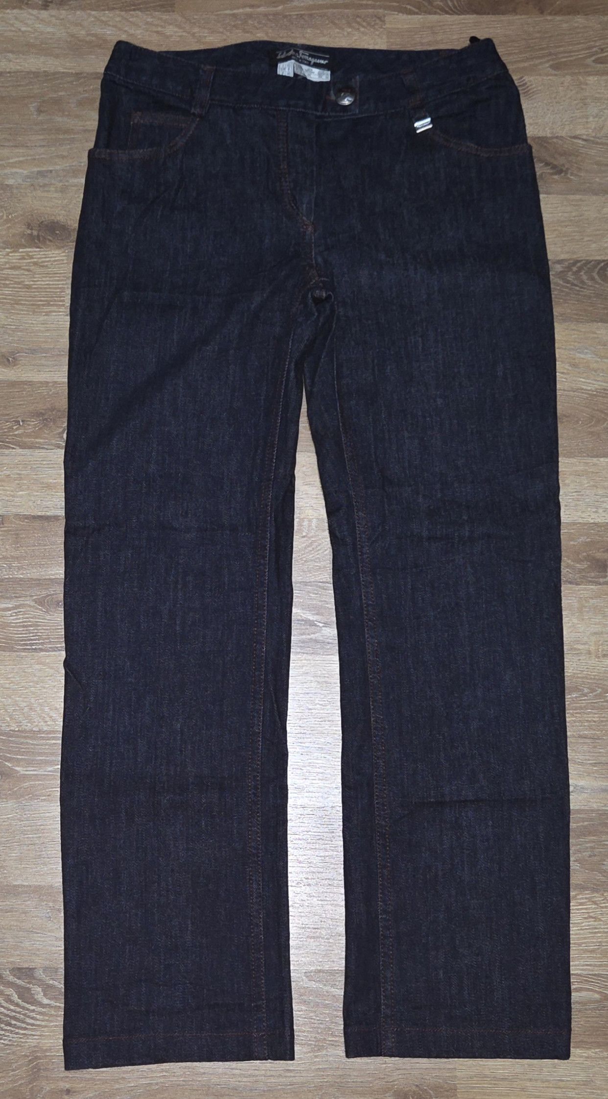 Salvatore Ferragamo Vtg Salvatore Ferragamo Luxury Women's Dark Blue Denim Jeans Size 28" / US 6 / IT 42 - 1 Thumbnail