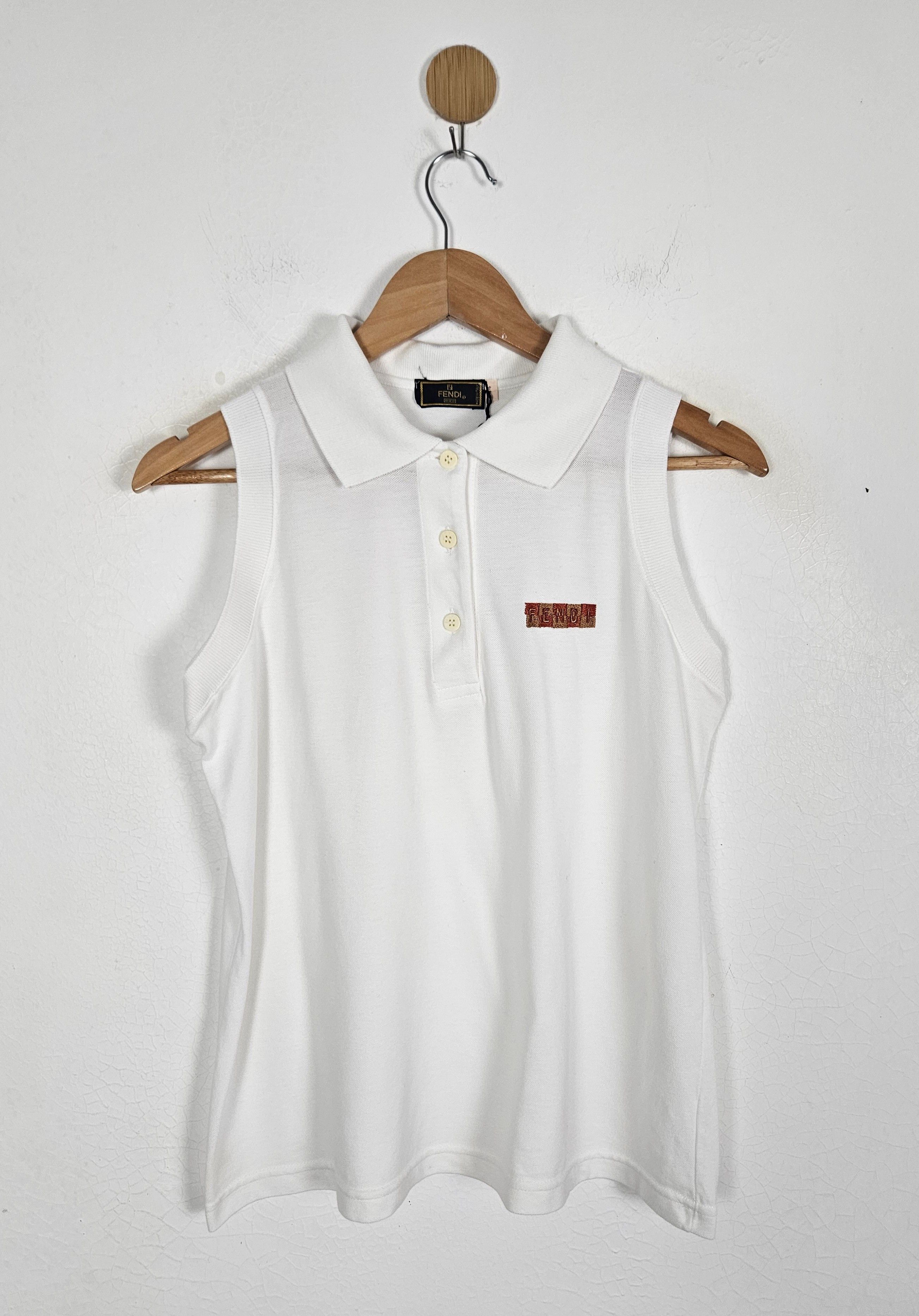 Vintage Fendi Tank top sleeveless polo shirt, image size:2607x3735