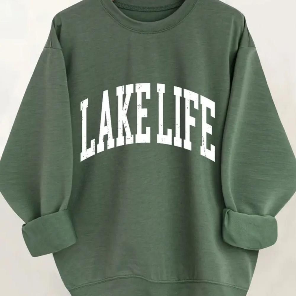 Designer Green 'Lake Life' Sweatshirt Size S / US 4 / IT 40 - 1 Thumbnail