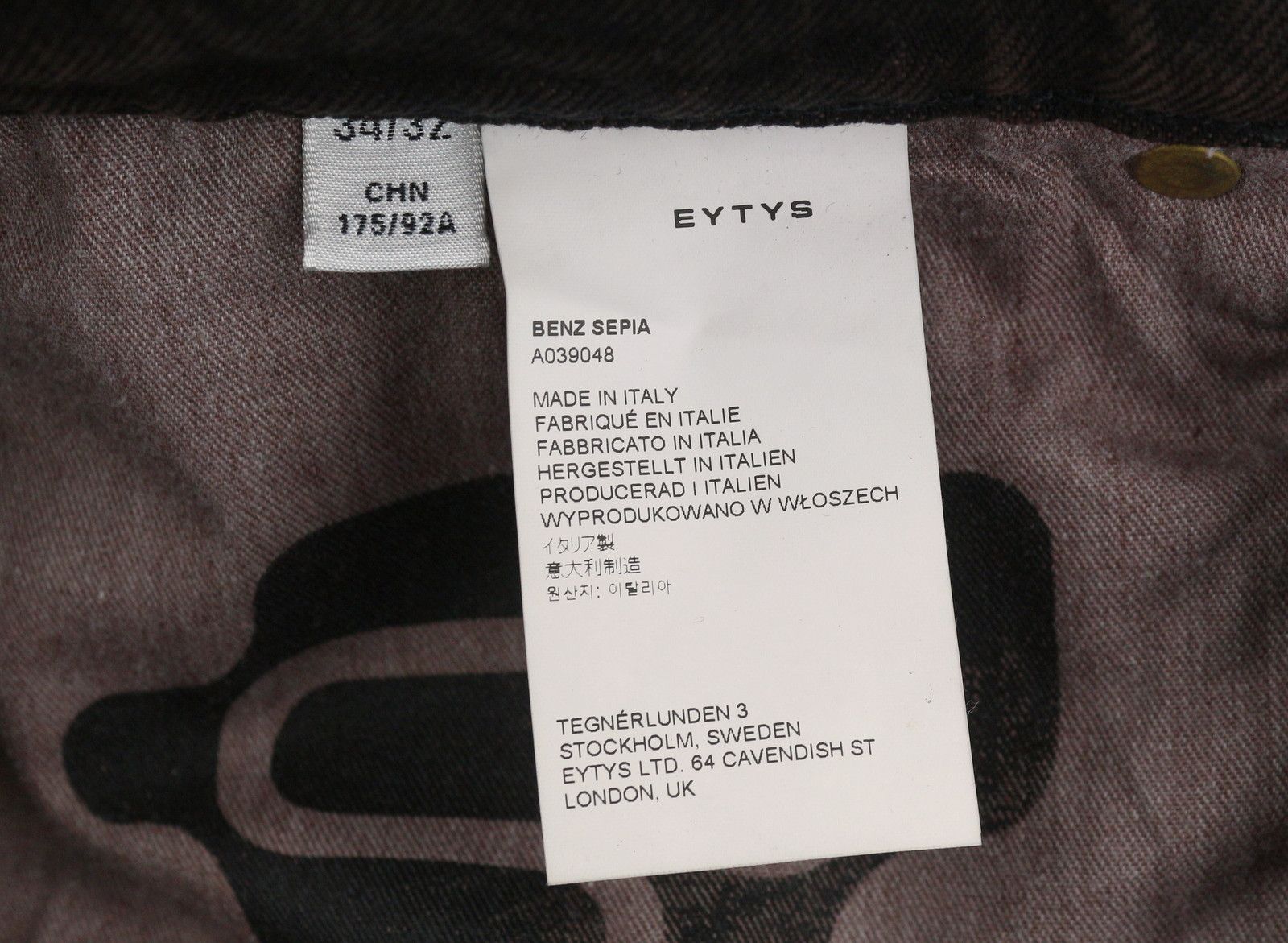 Eytys BENZ SEPIA BAGGY FIT W34/L32 Brown Faded RRP370 88883 Size US 34 / EU 50 - 9 Thumbnail