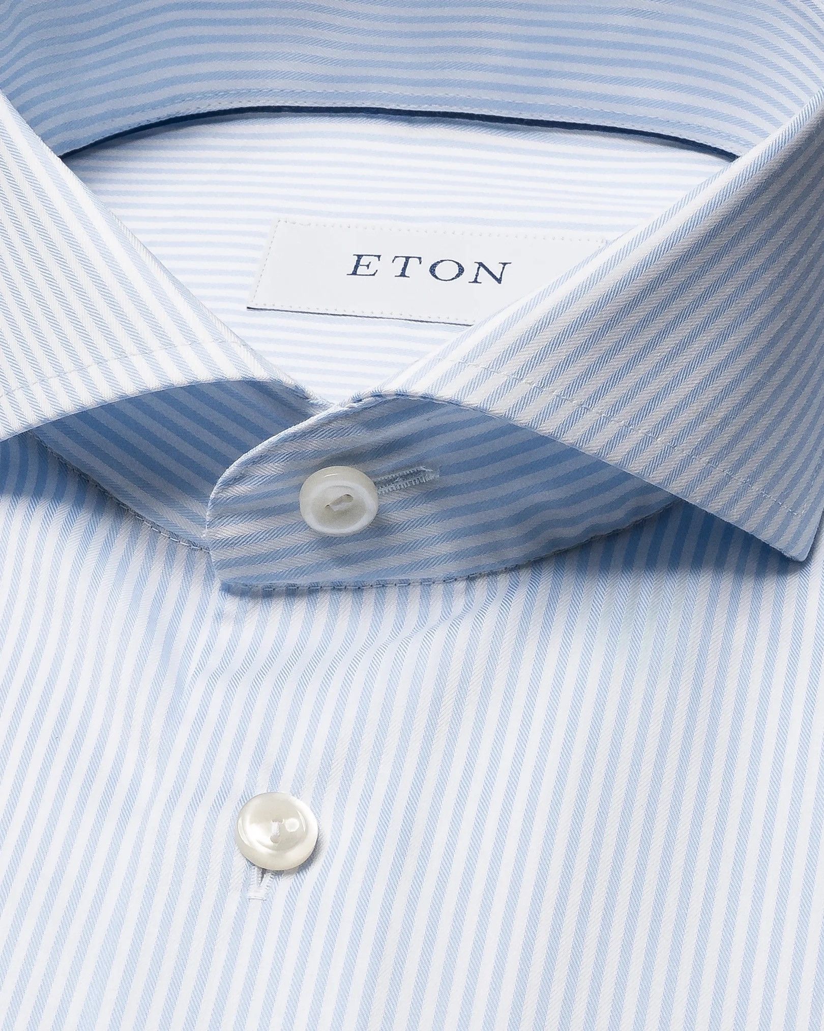 Eton Eton Slim Fit Button Shirt Mens 46 Light Blue Striped Size US M / EU 48-50 / 2 - 3 Thumbnail