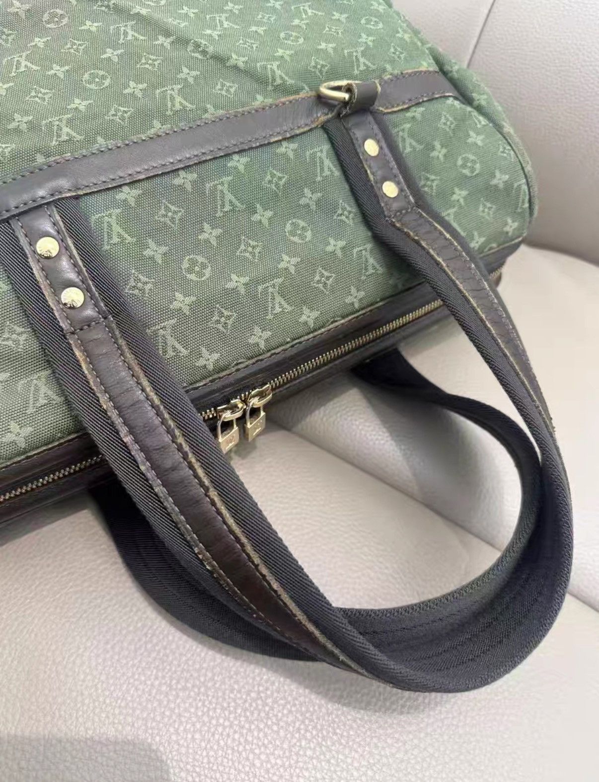 Louis Vuitton LV green denim handbag Classic J38 Size ONE SIZE - 7 Thumbnail