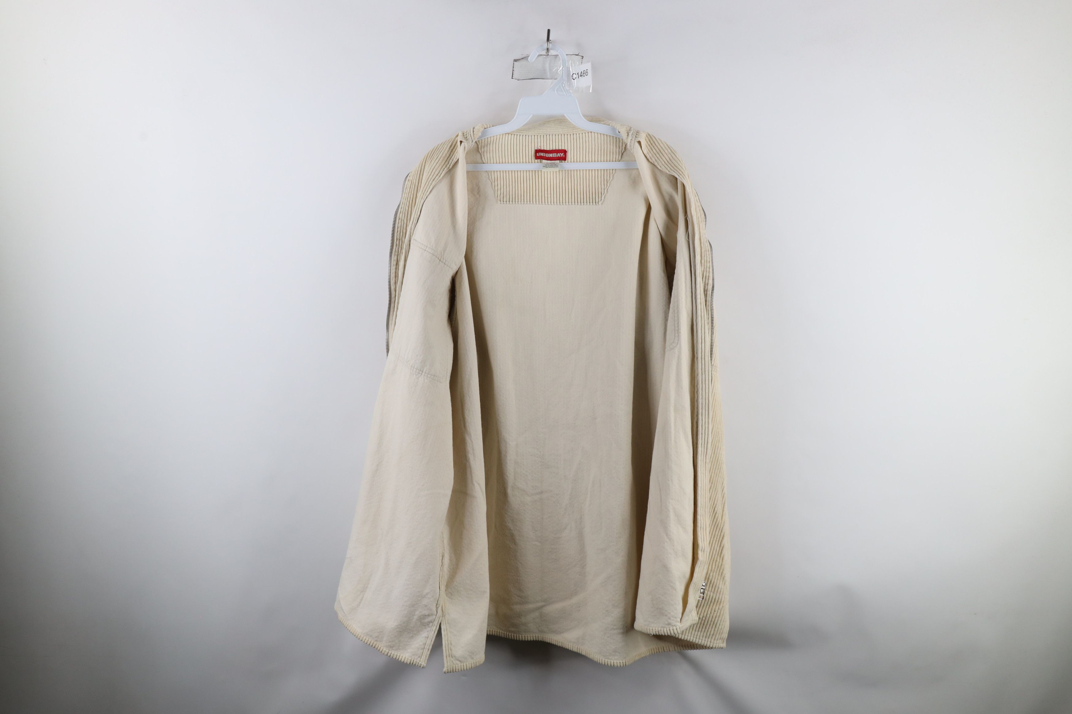 Vintage Vintage 90s Streetwear Full Zip Corduroy Shirt Jacket Beige Size US XL / EU 56 / 4 - 12 Thumbnail