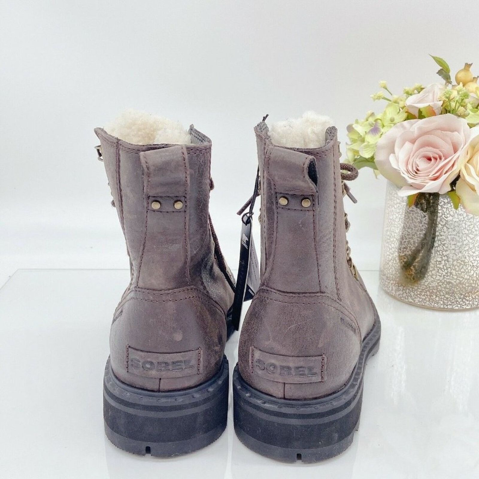 SOREL Sorel Lennox Lace Cozy Shearling Waterproof Boots - Size 8 Size US 8 / IT 38 - 6 Thumbnail