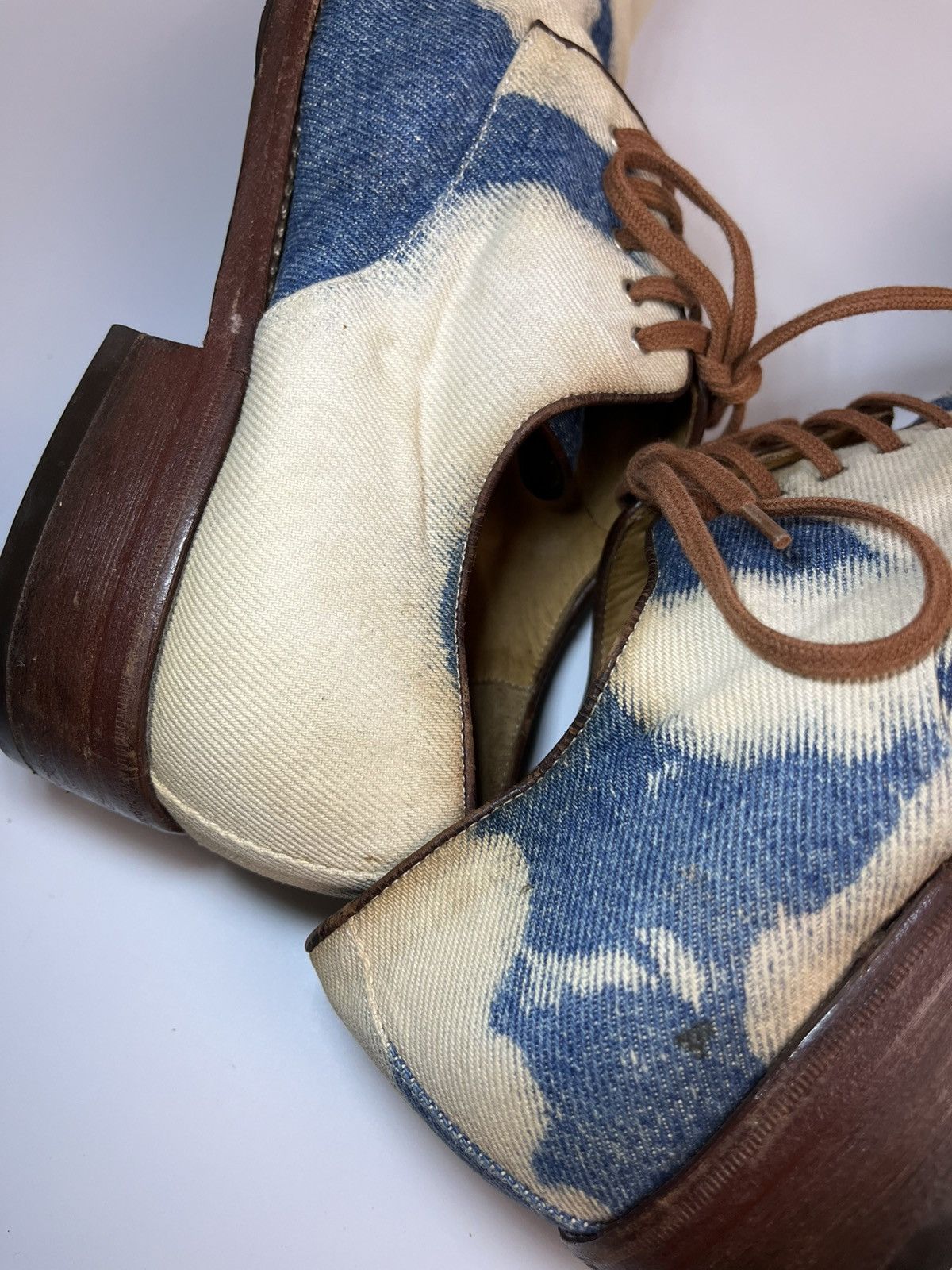 Dries Van Noten Dries Van Noten SS11 Archival Bleached Denim Derby Shoes Size US 9 / EU 42 - 16 Thumbnail