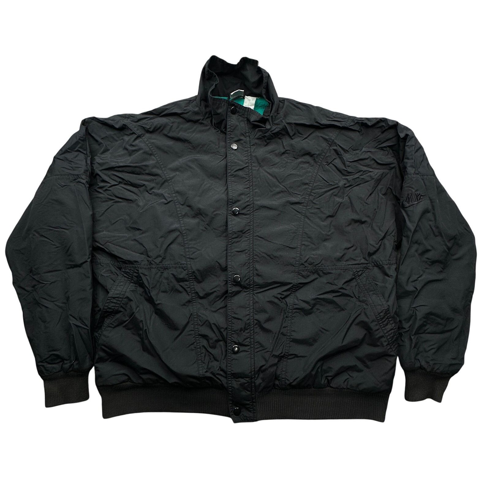 Nike Vintage 90s Nike Gray Tag Fleece Lined Nylon Jacket Mens L Size US L / EU 52-54 / 3 - 1 Thumbnail