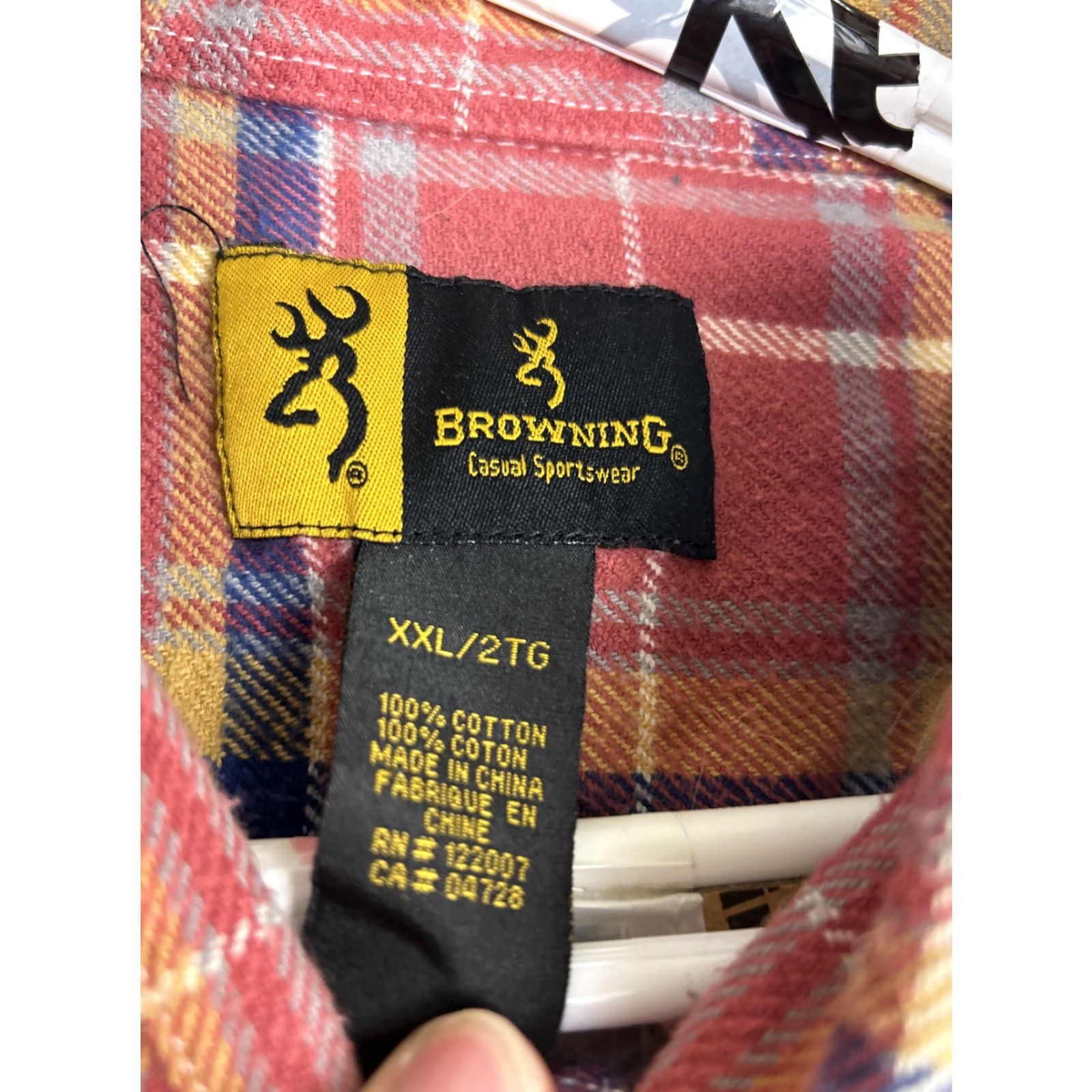 Vintage Browning Button-Up Plaid Flannel Shirt Womens 2XL Pink Blue Casual Size XXL / US 16-18 / IT 52-54 - 6 Thumbnail