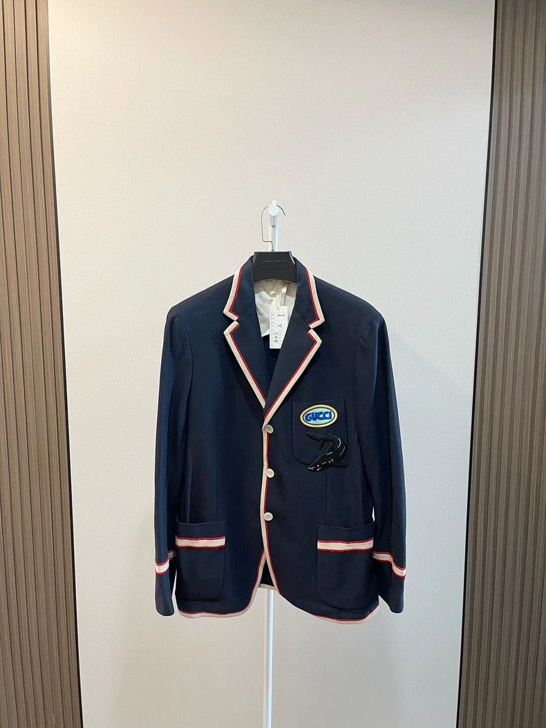 Gucci Gucci Dark blue shark letter Logo casual suit 2502-Nextarro Size 48R - 1 Thumbnail