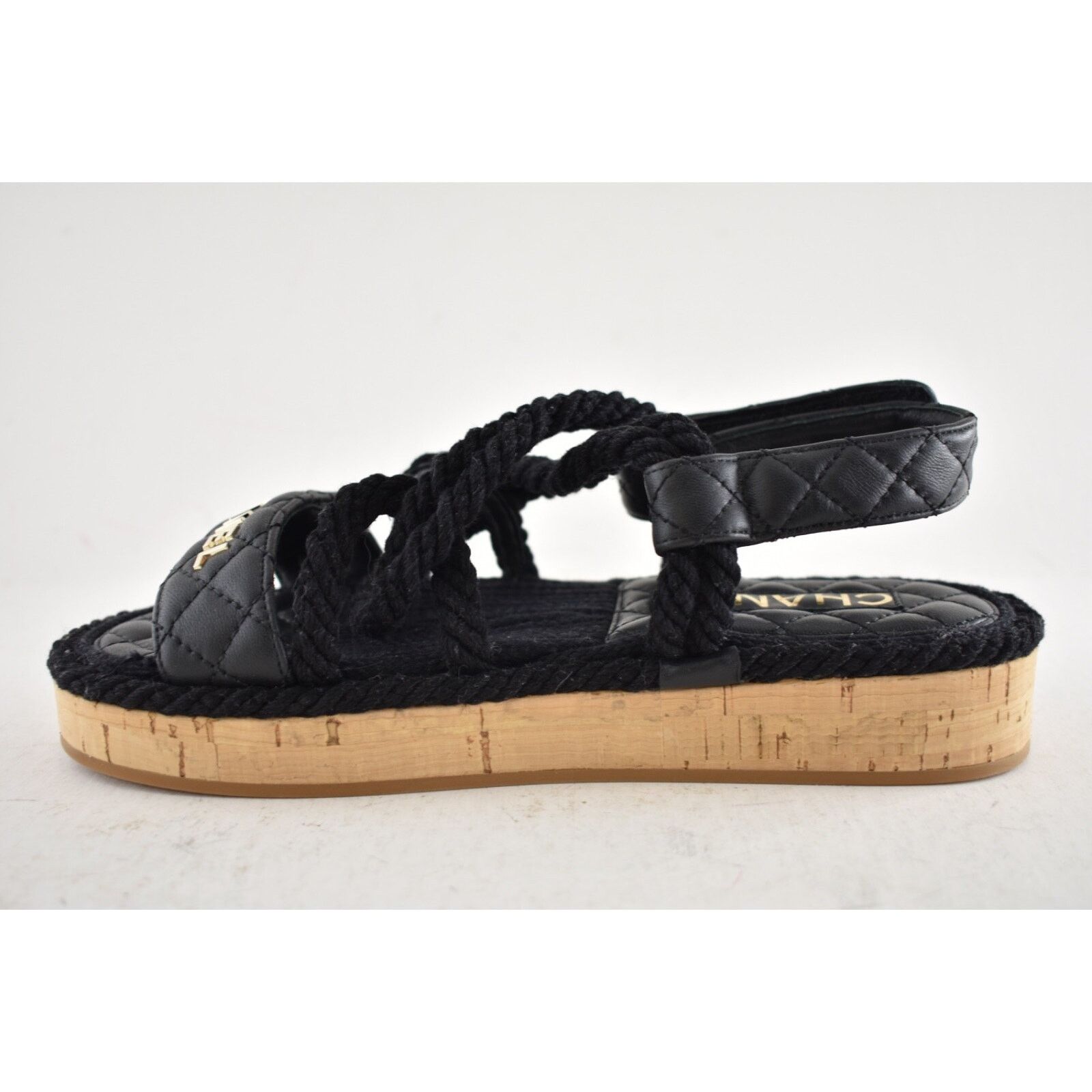 Chanel Chanel REV Black Gold Cord Rope CC Quilted Mule Ankle Size US 6 / IT 36 - 11 Thumbnail