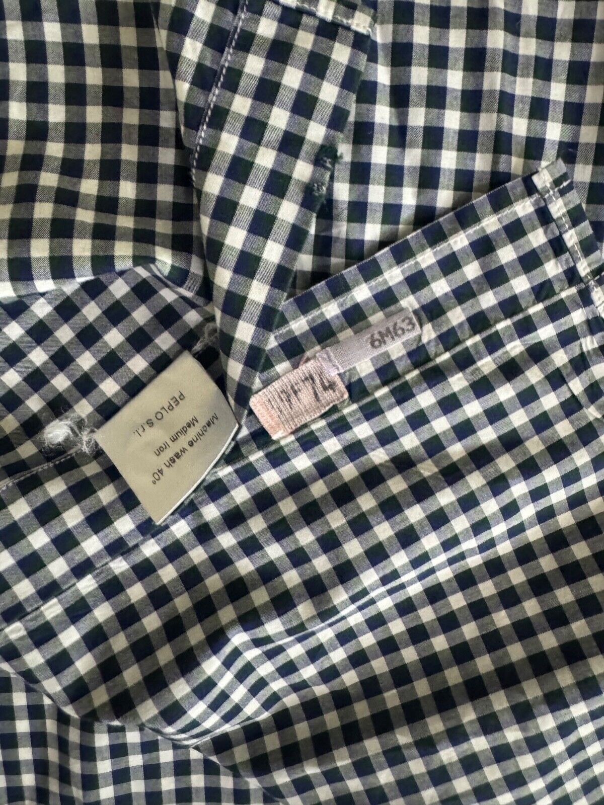 Luciano Barbera Luciano Barbera Men's M Blue Button Down Dress Shirt Gingham Size US M / EU 48-50 / 2 - 8 Thumbnail