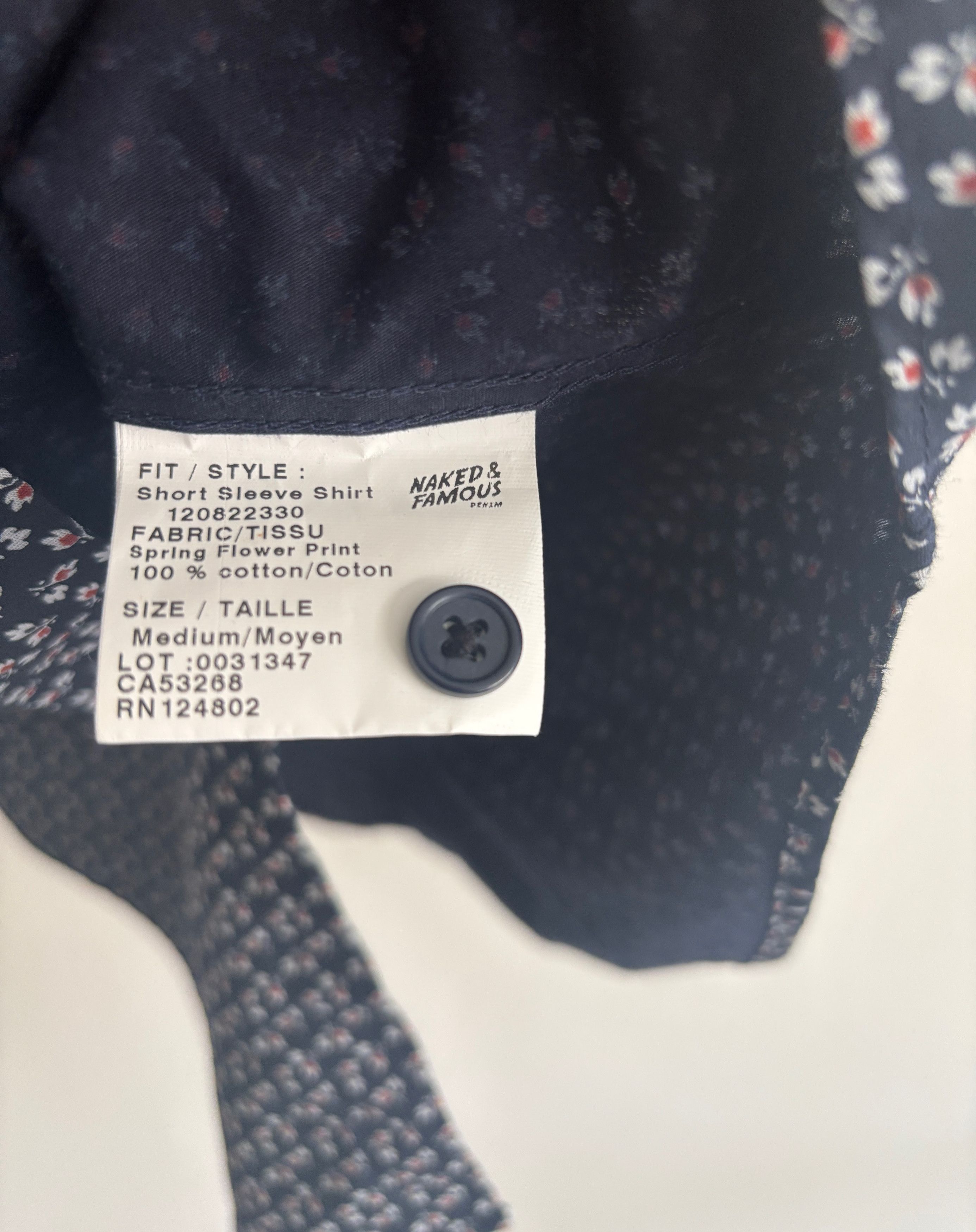 Naked & Famous Short Sleeve Floral Spring Flower Shirt- Small/ Medium Size US M / EU 48-50 / 2 - 7 Thumbnail